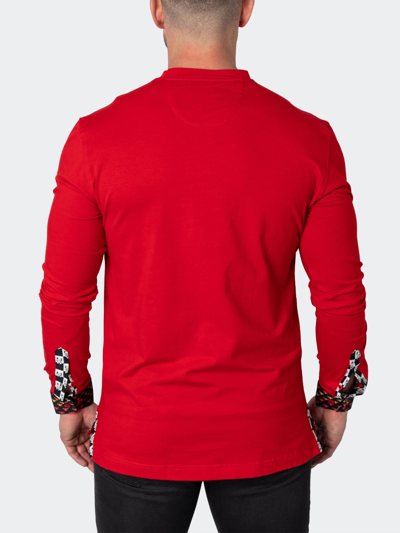 V-Neck EdisonSolidCheck Red