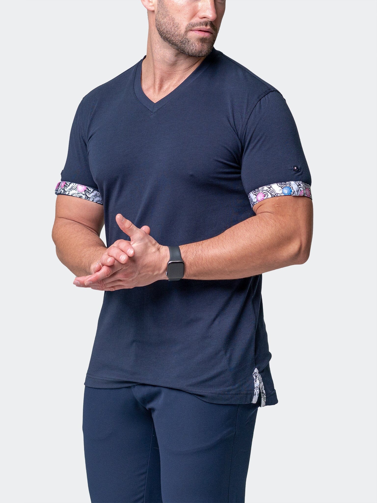 Vivaldi Solid Monkey Blue V-Neck