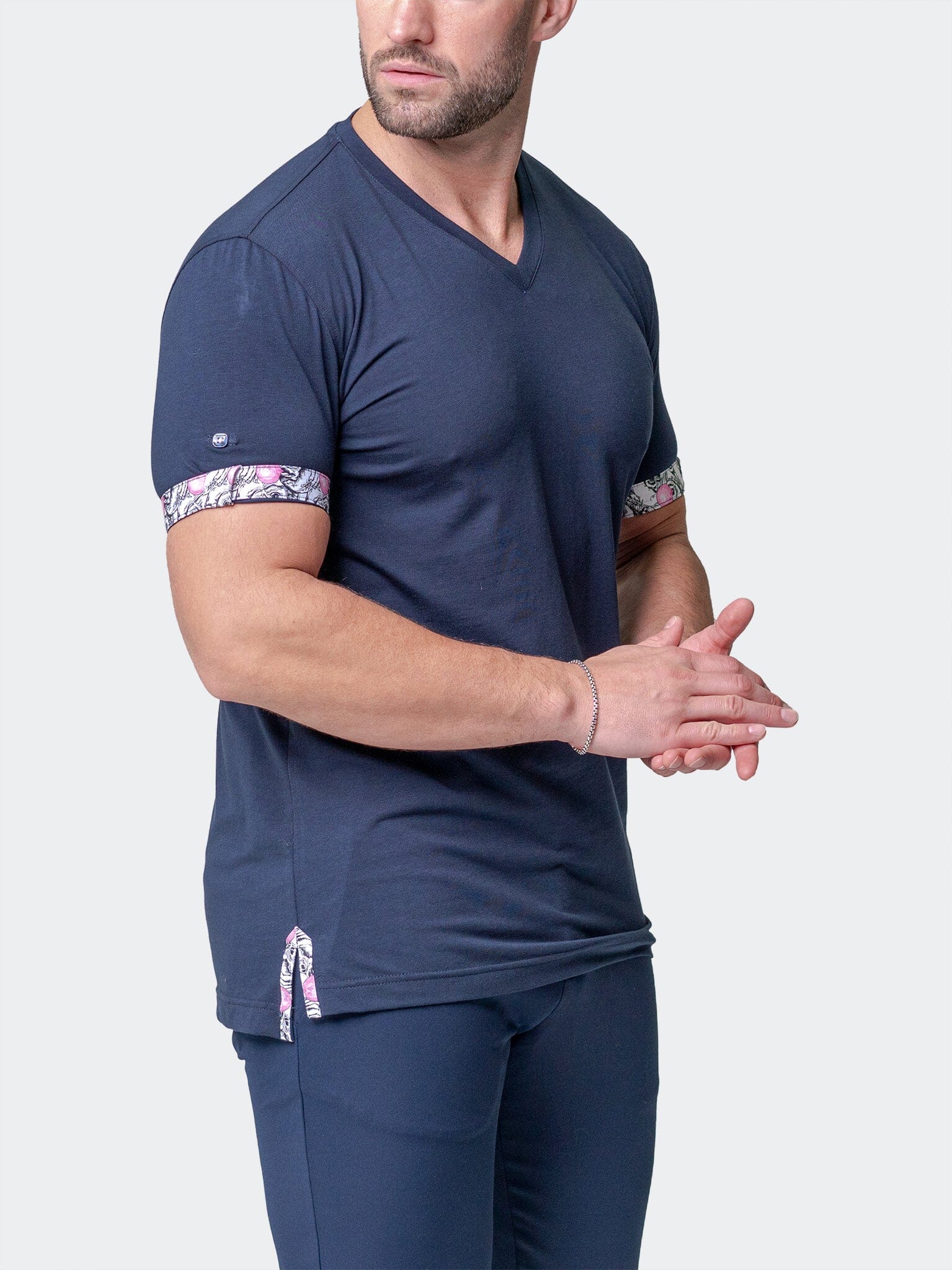 Vivaldi Solid Monkey Blue V-Neck