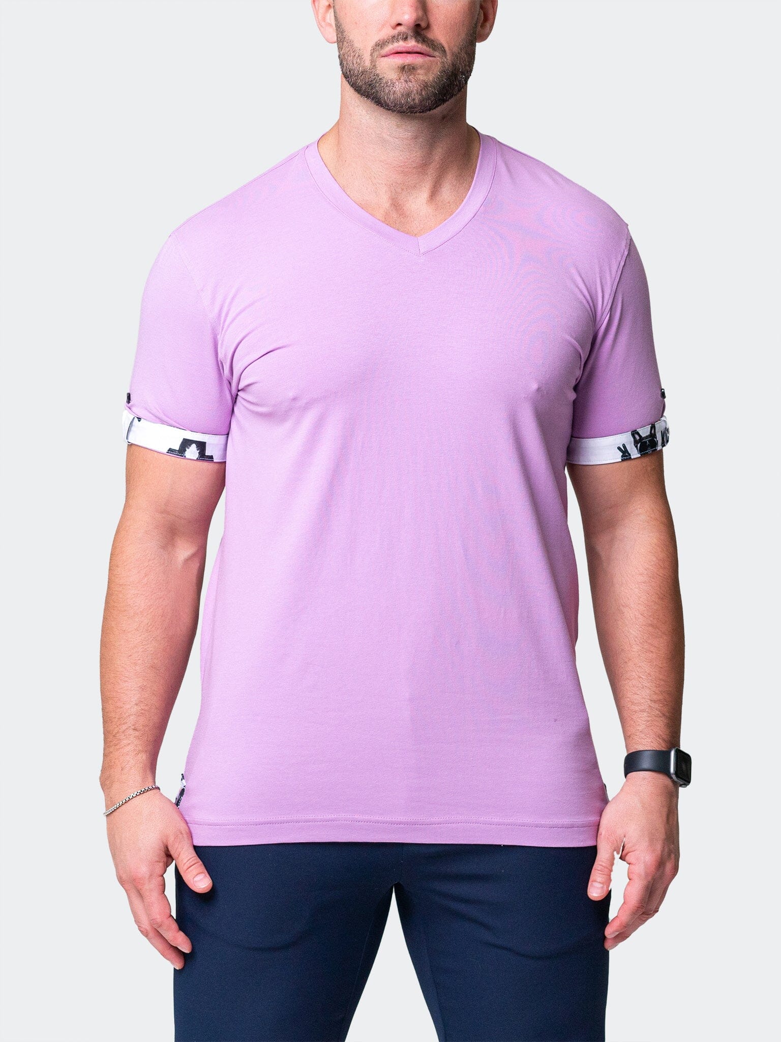 Vivaldi Solid Peace Purple V-Neck