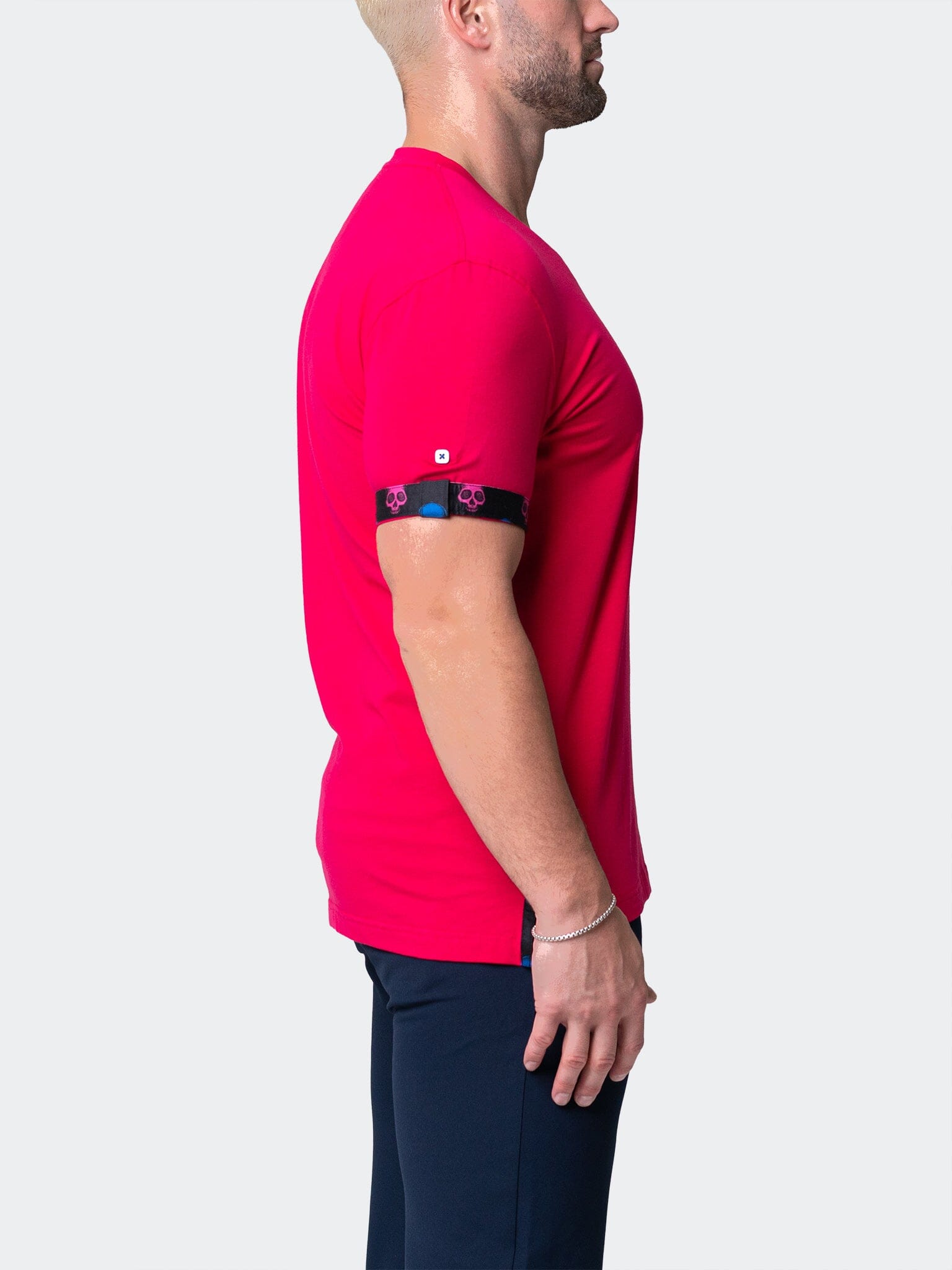 Vivaldi Solid Skull Fuchsia V-Neck