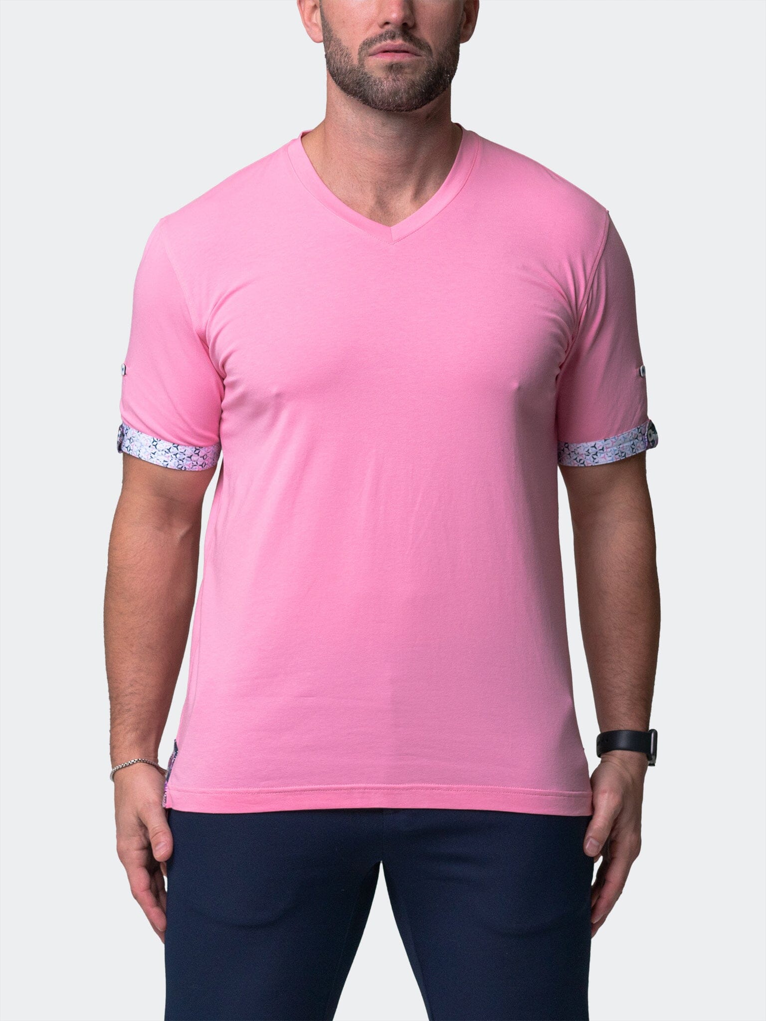 Vivaldi Solid Trip Pink V-Neck