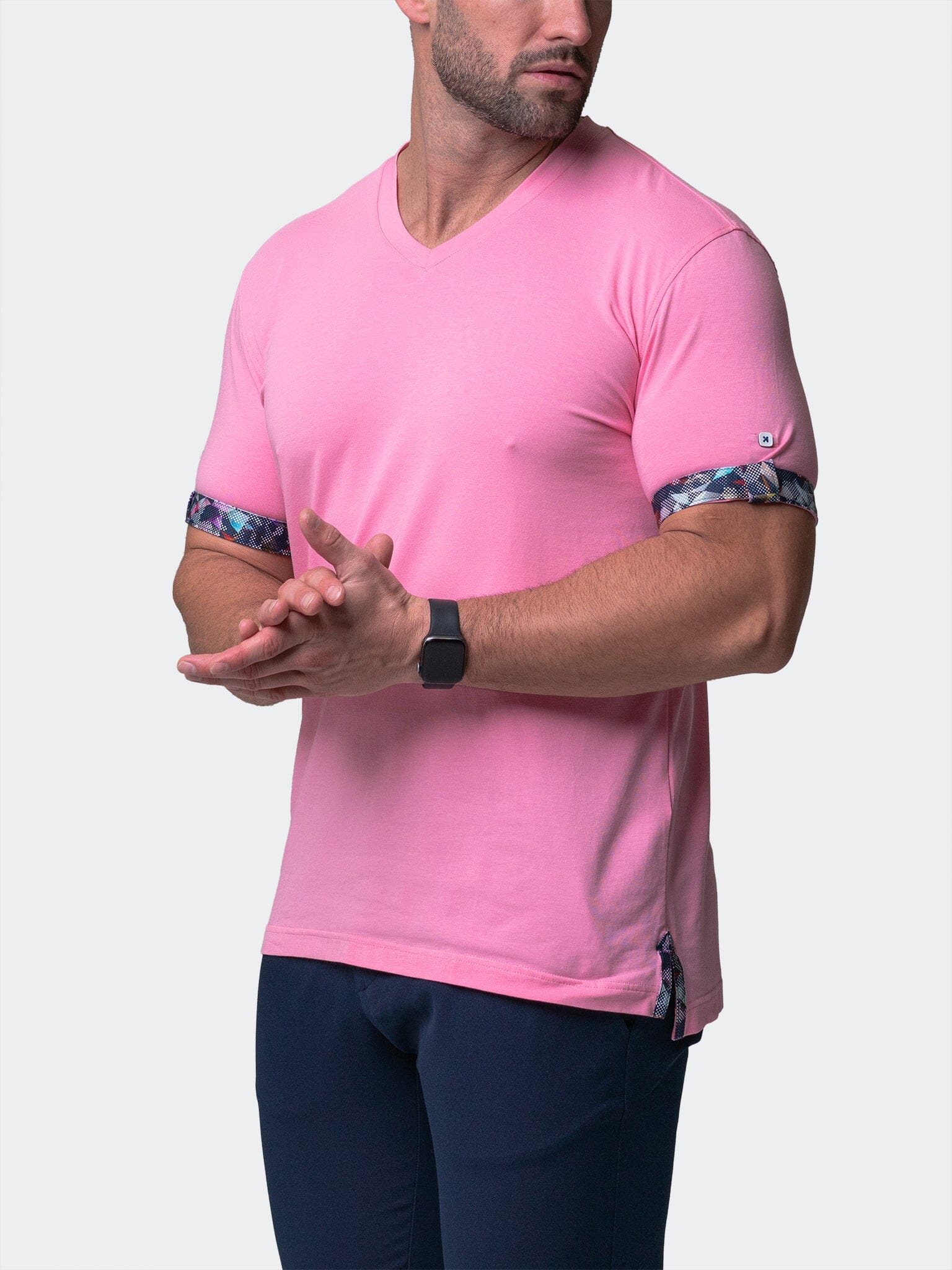 Vivaldi Solid Trip Pink V-Neck