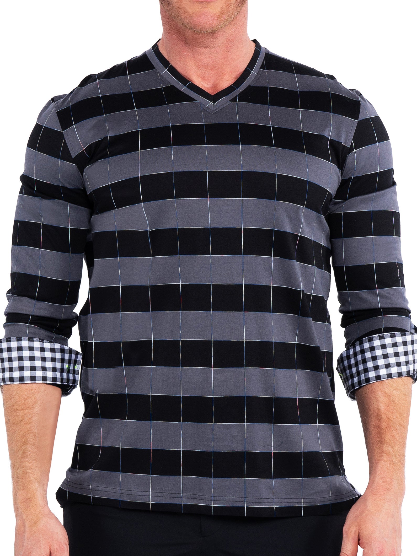 V-Neck Edison Blocks Grey