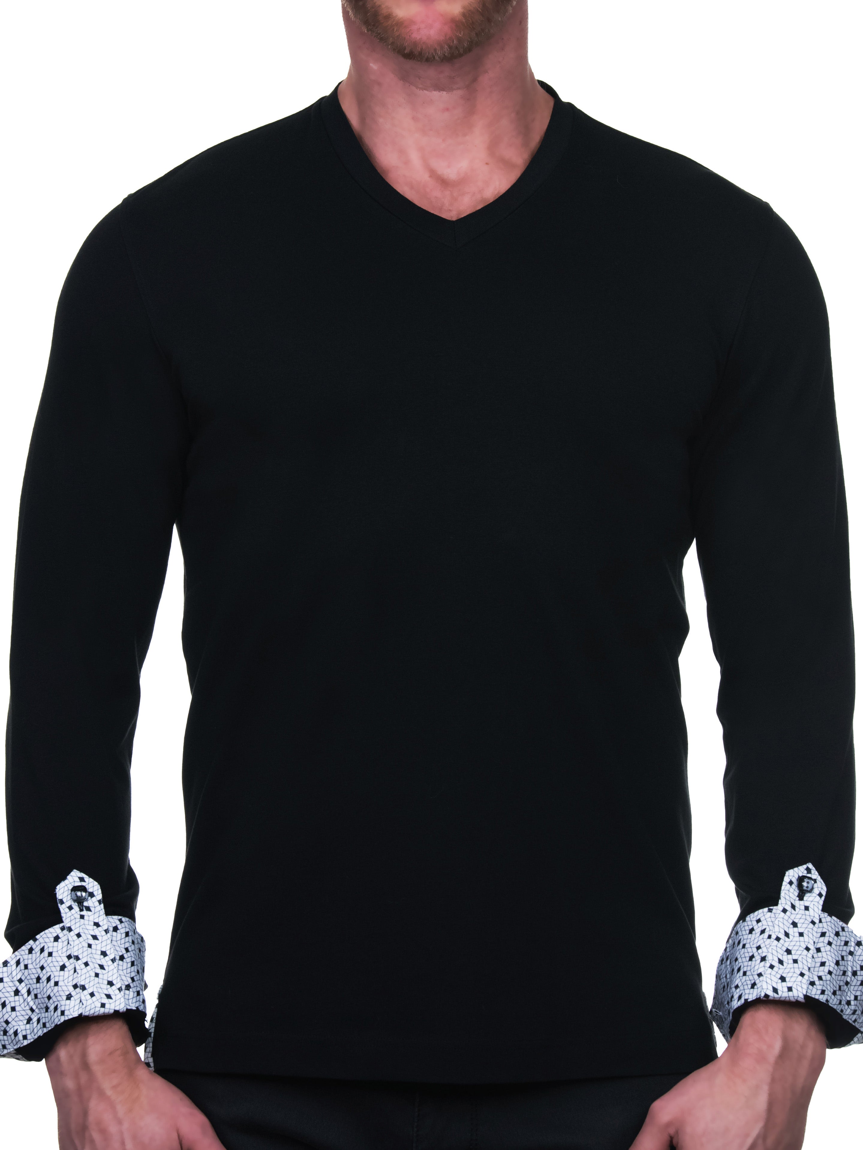 V-Neck Edison Geo Black