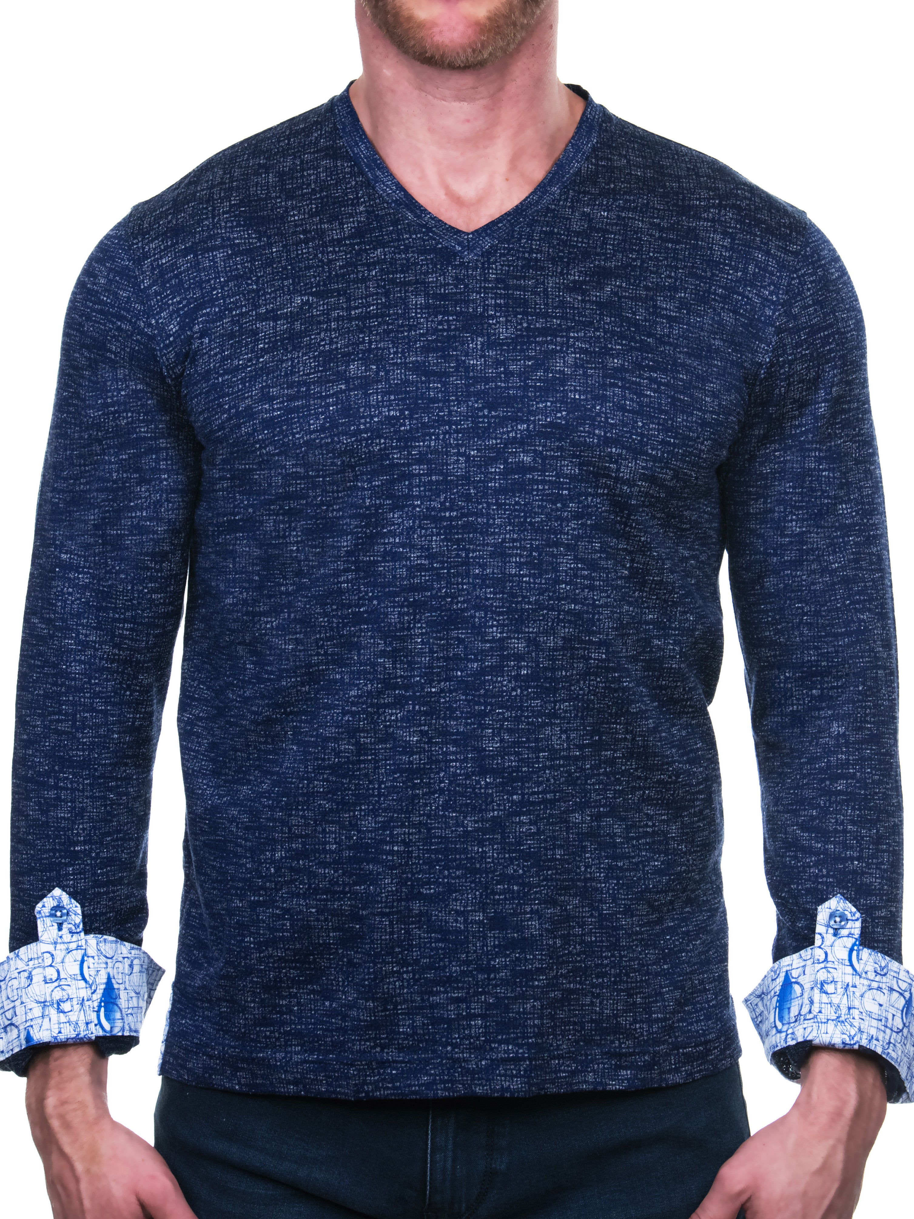V-Neck Edison Grid Blue