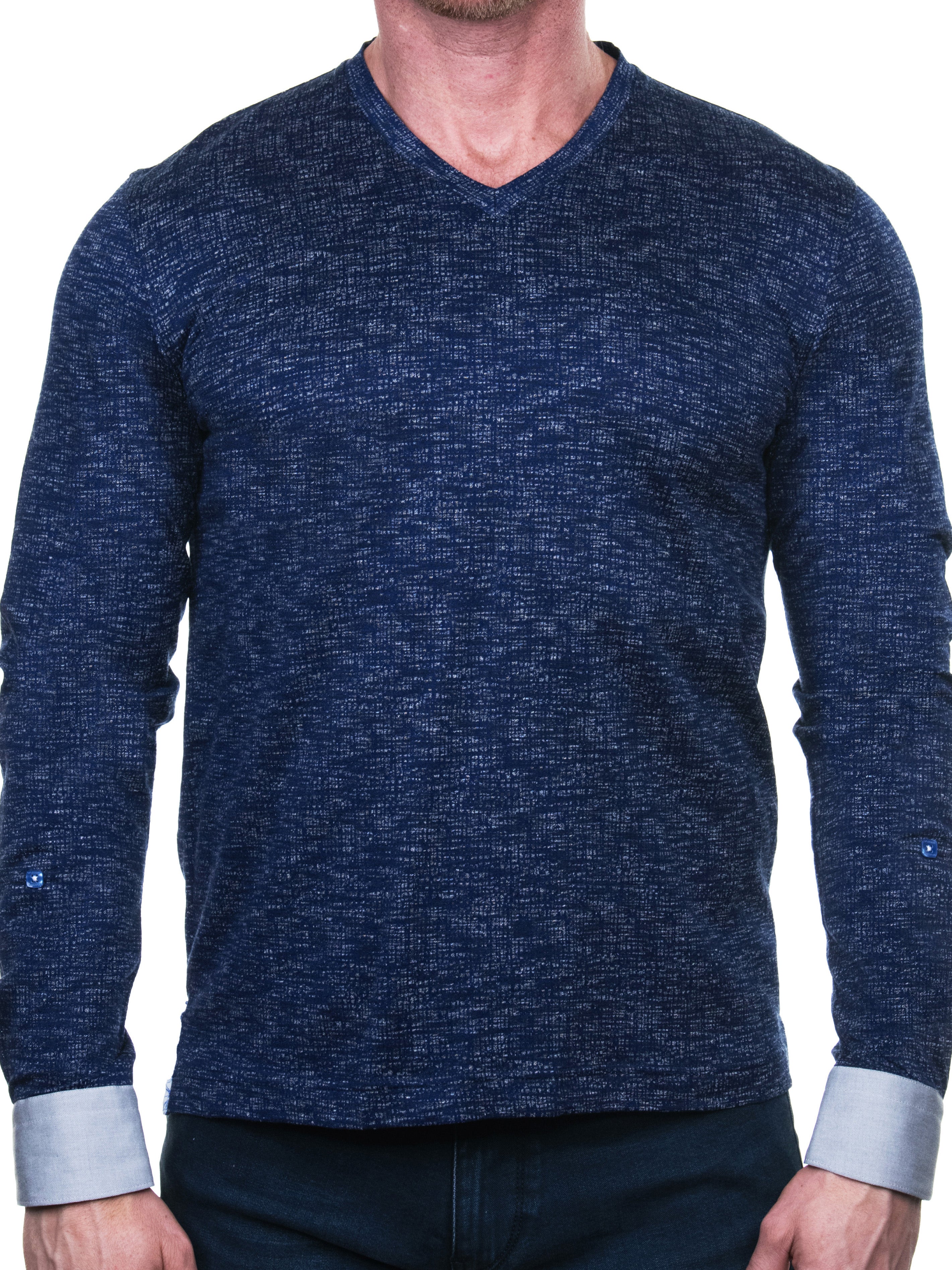 V-Neck Edison Grid Blue