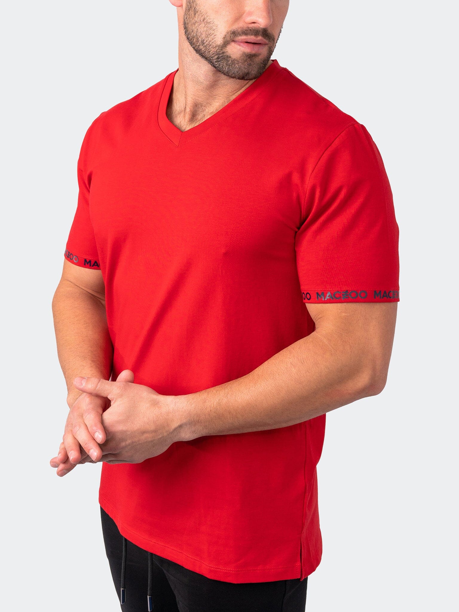 Vivaldi Sleeve Red V-Neck Tee