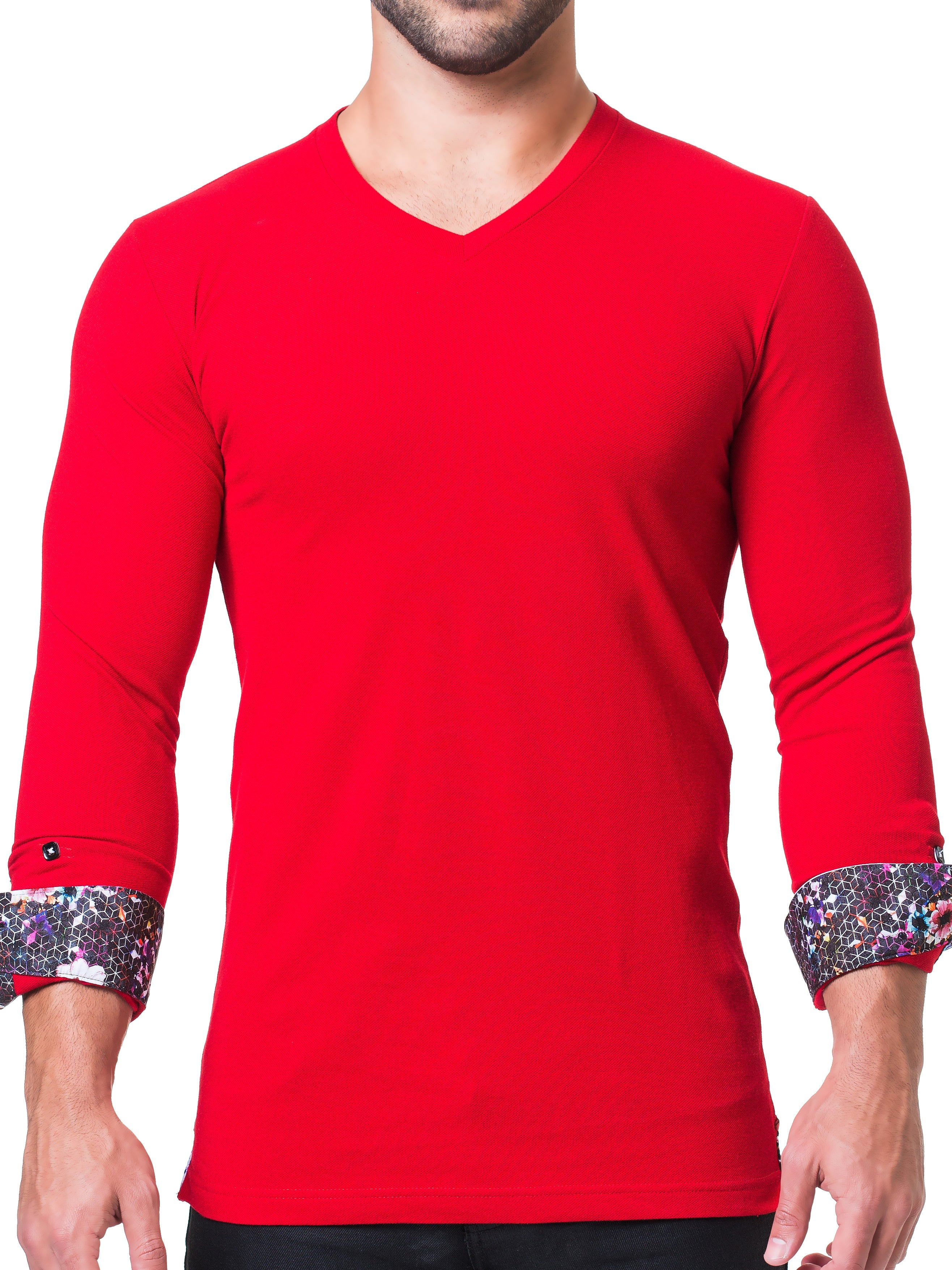 V Neck Edison Breakthrough Red