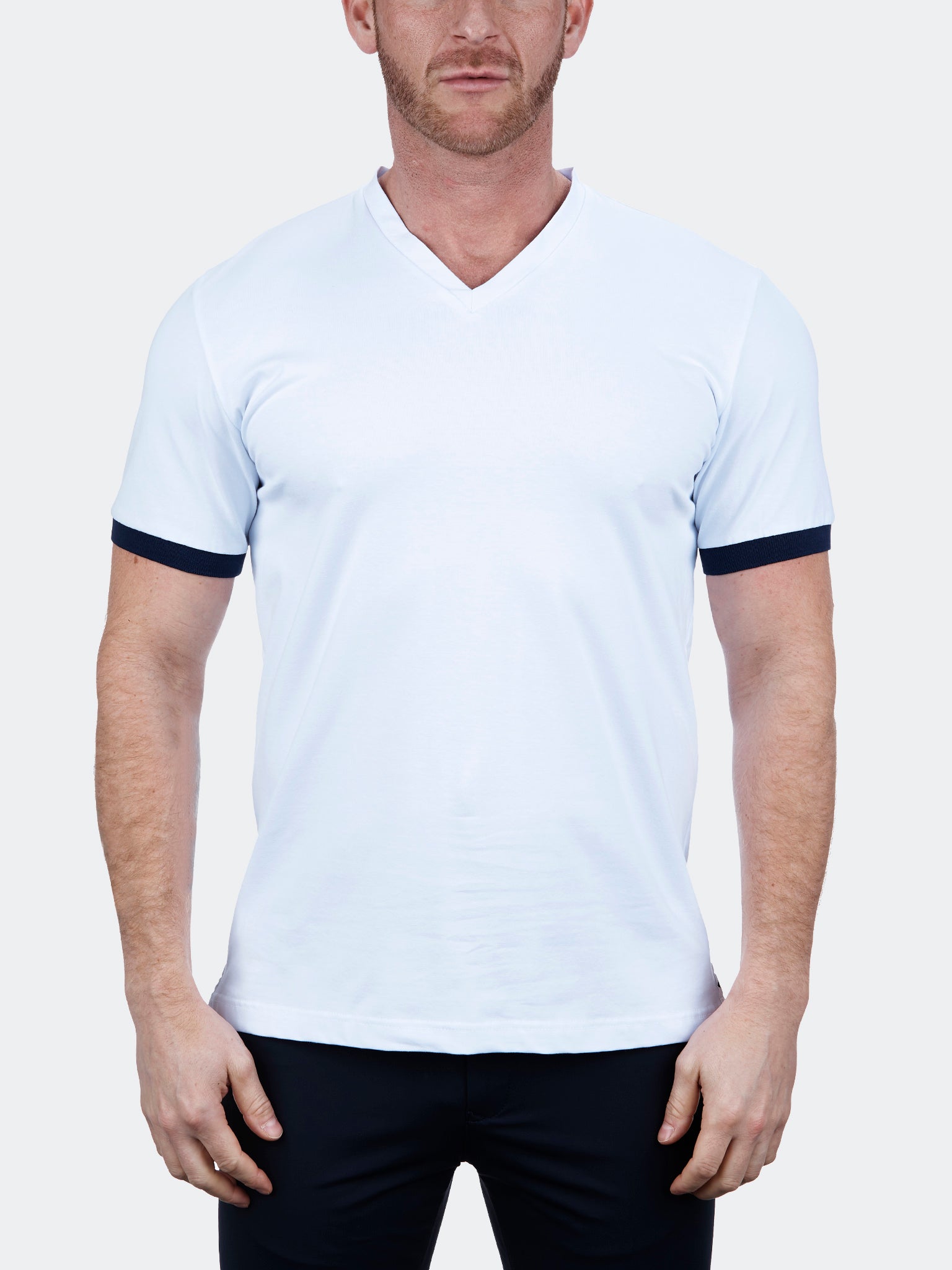 V Neck VivaldiSolid White
