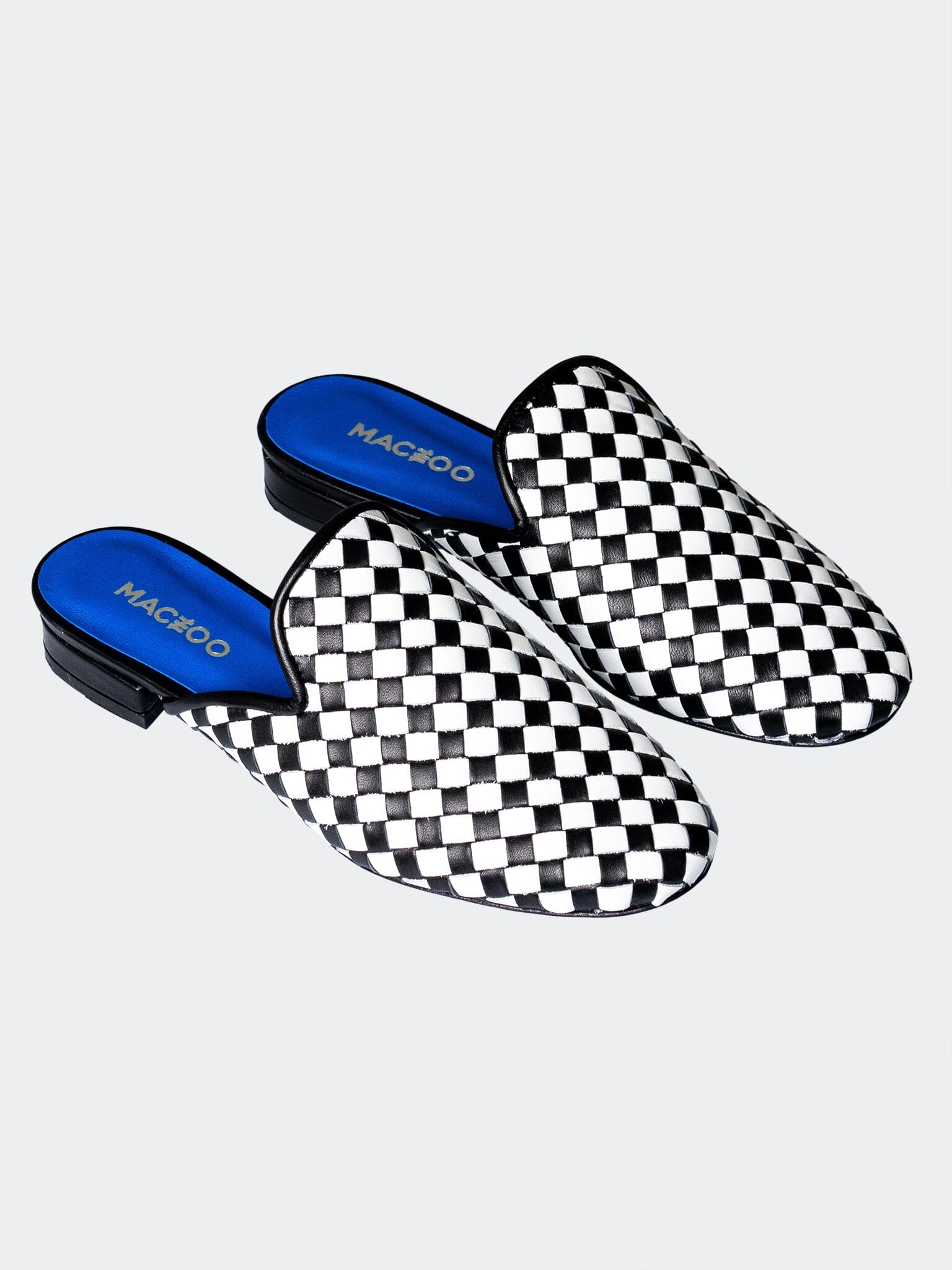 Women's ShoeMule CheckeredBlack