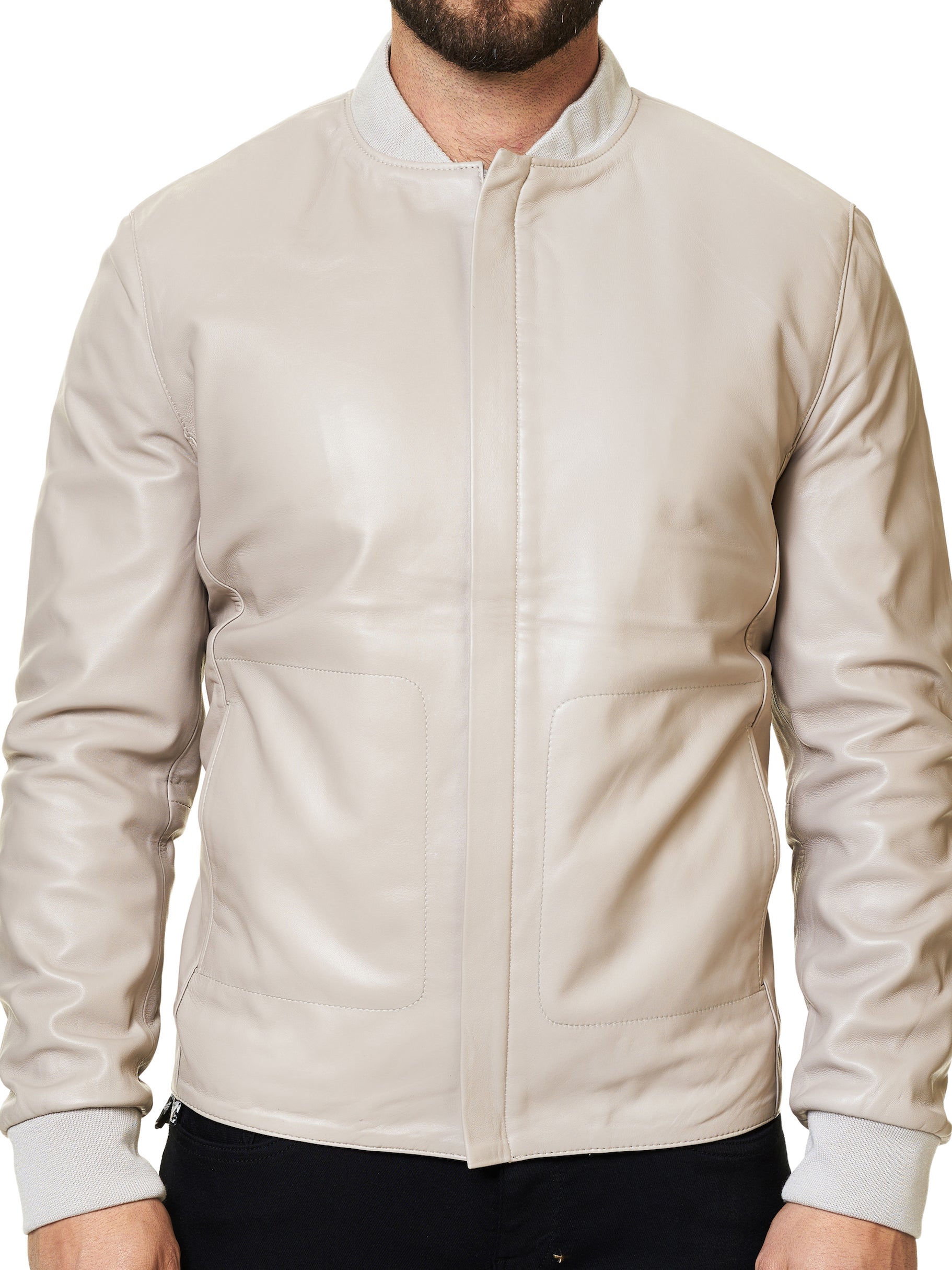 Leather Hidden Zip Off White