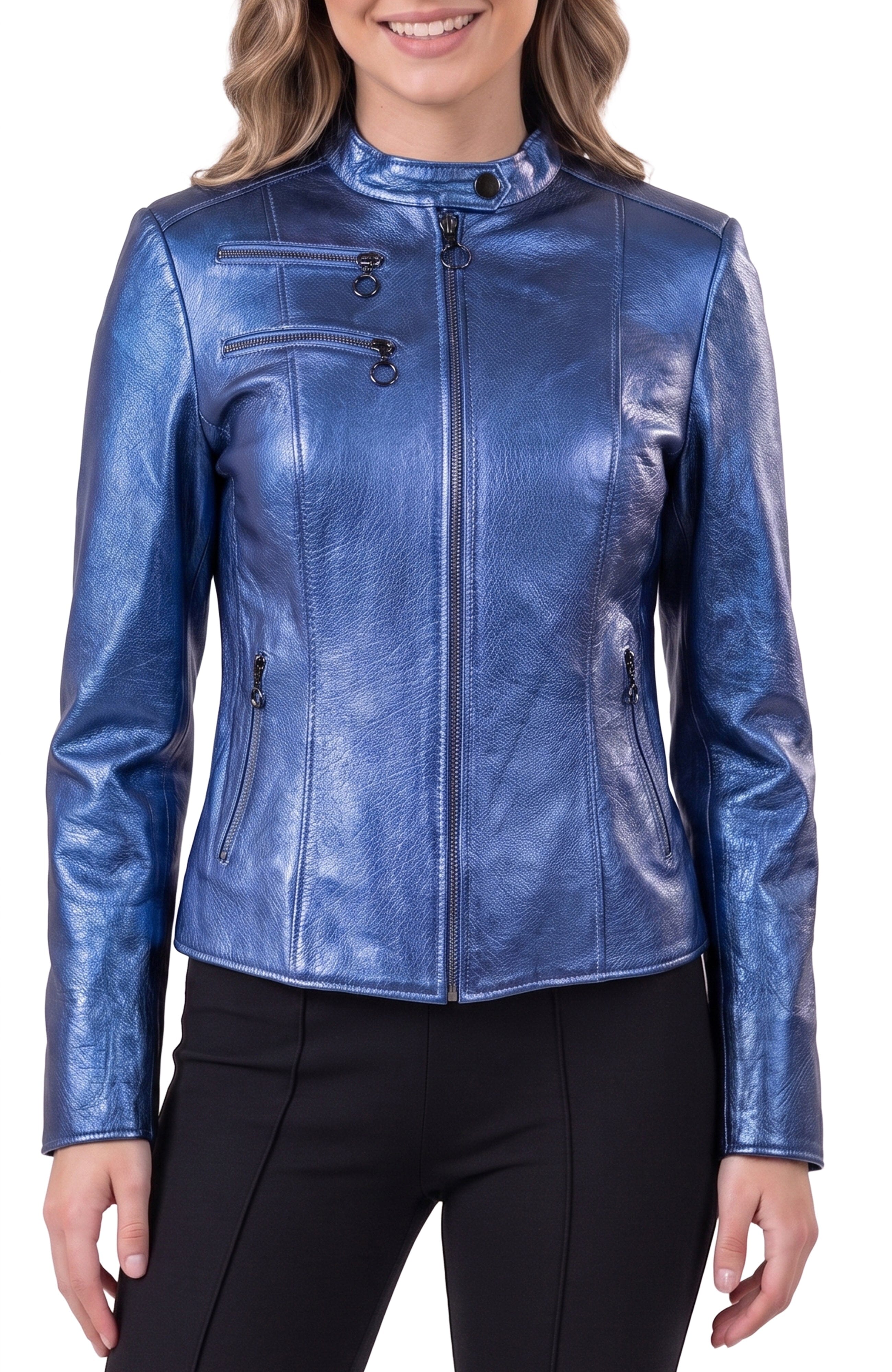 Women's Leather ShadesBlue