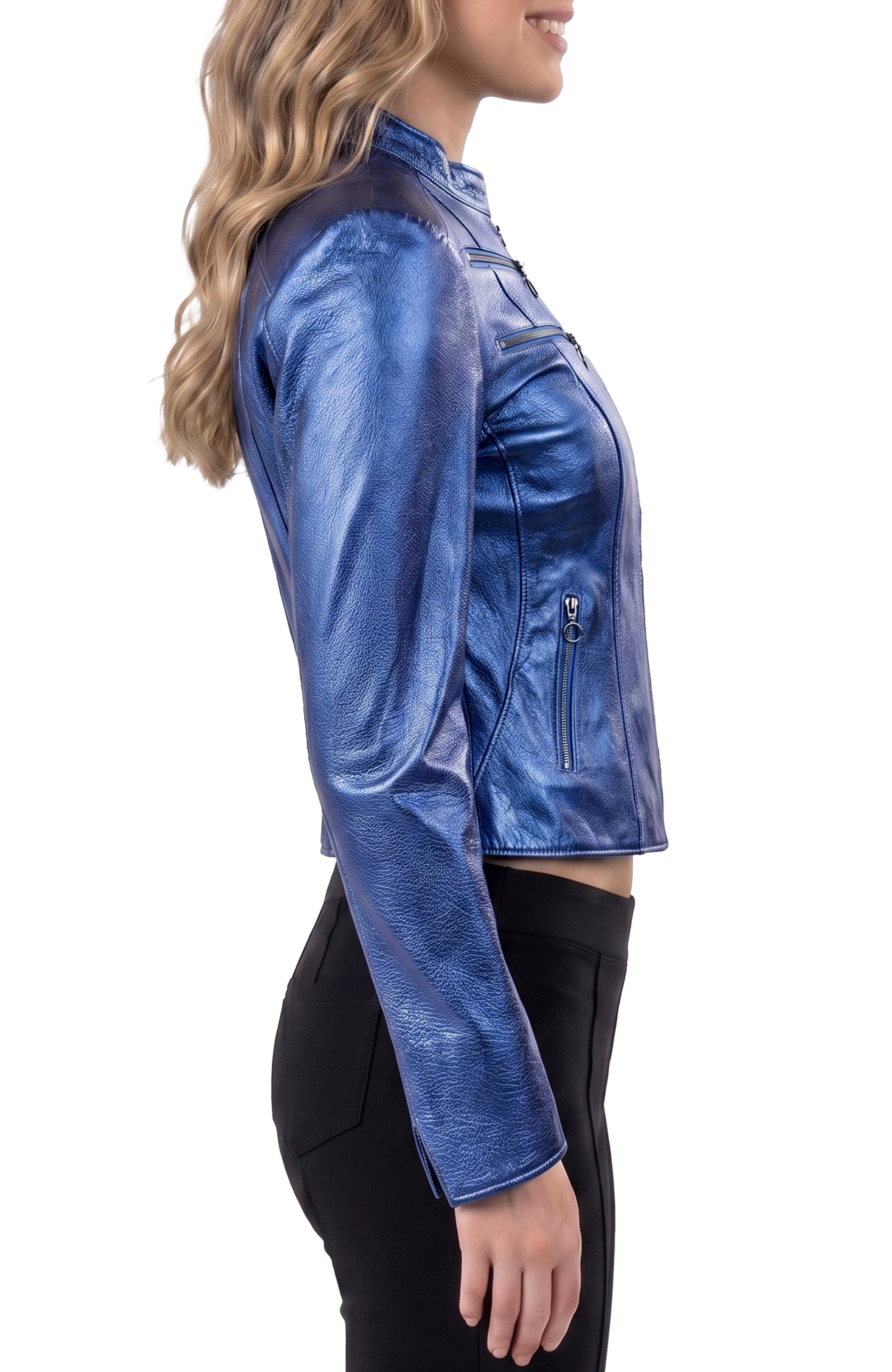 Women's Leather ShadesBlue