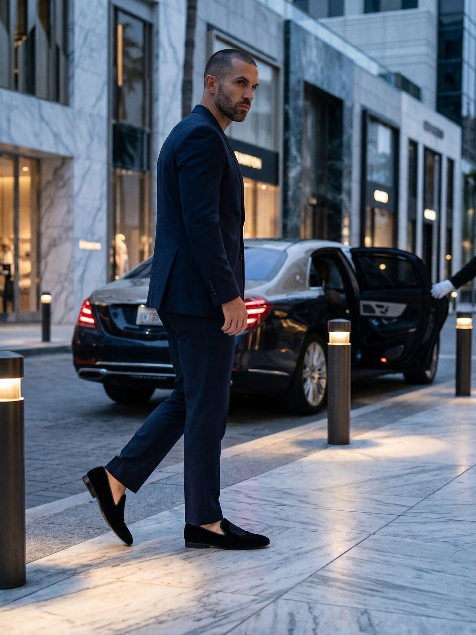 Class Roar Black Velvet Loafers