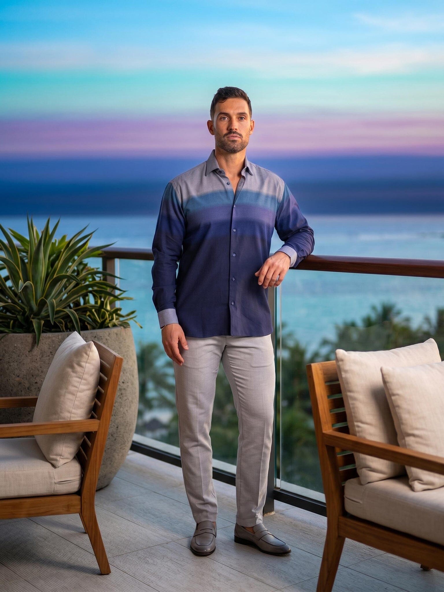 Fibonacci Ascension Gradient Blue Shirt