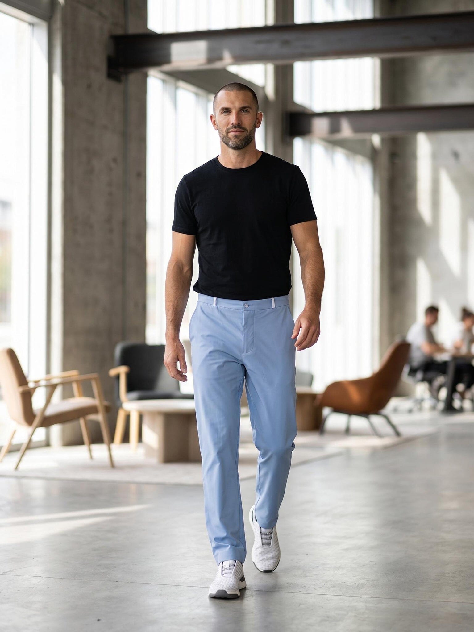 Workout Stretch Blue Pants