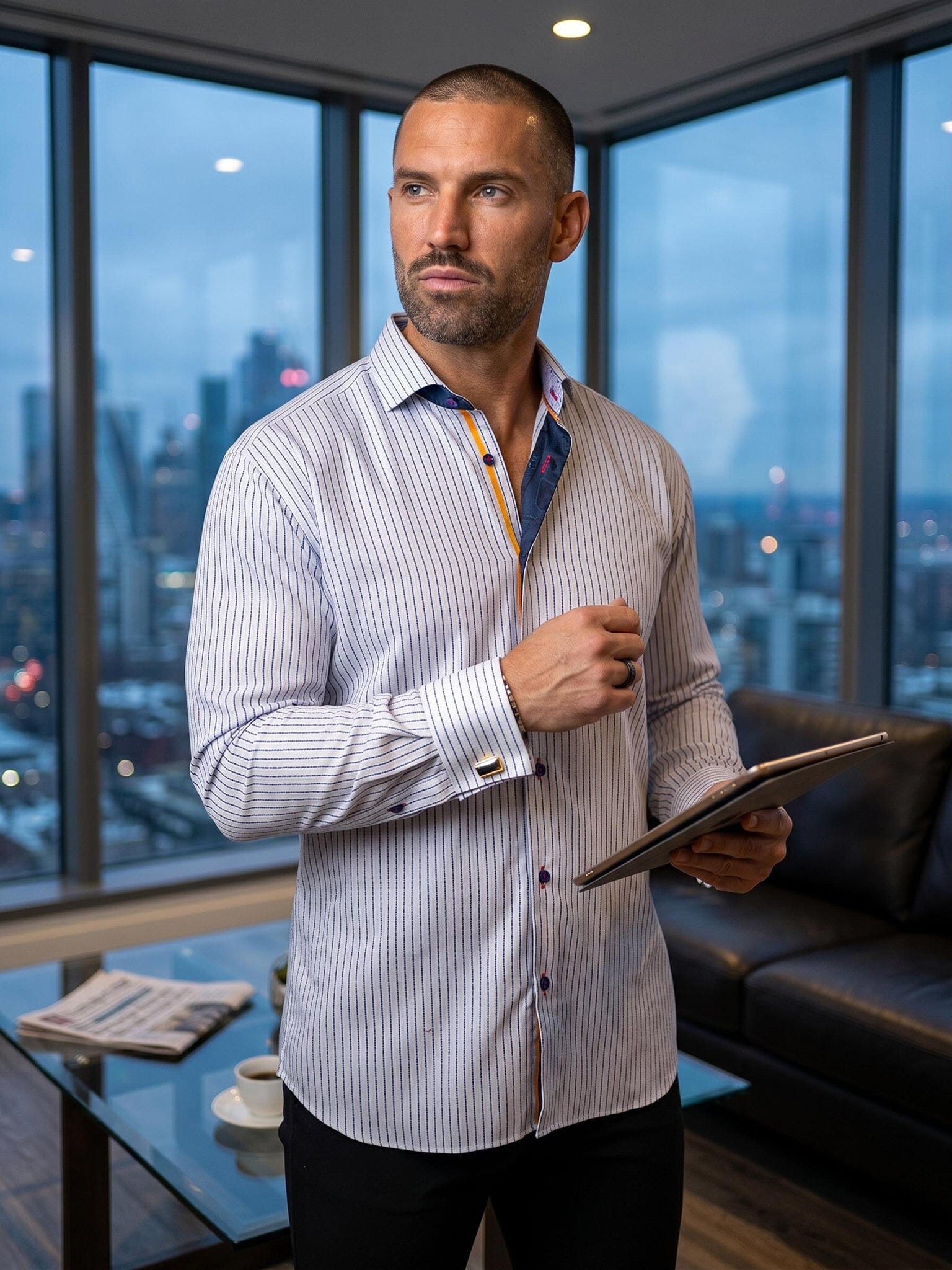 Eins Marthyr Blue Stripe Shirt