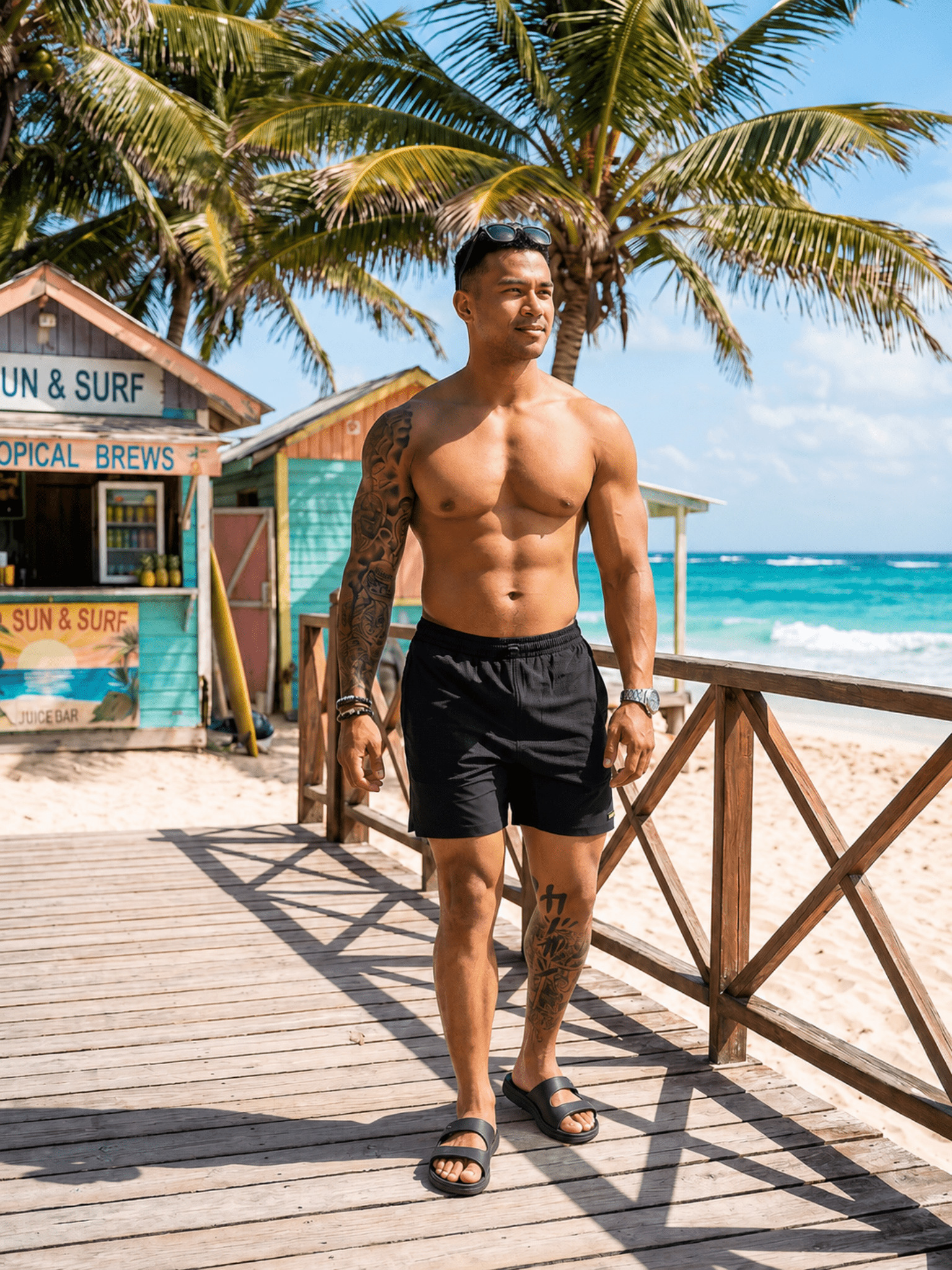 Crow Black Athletic Shorts