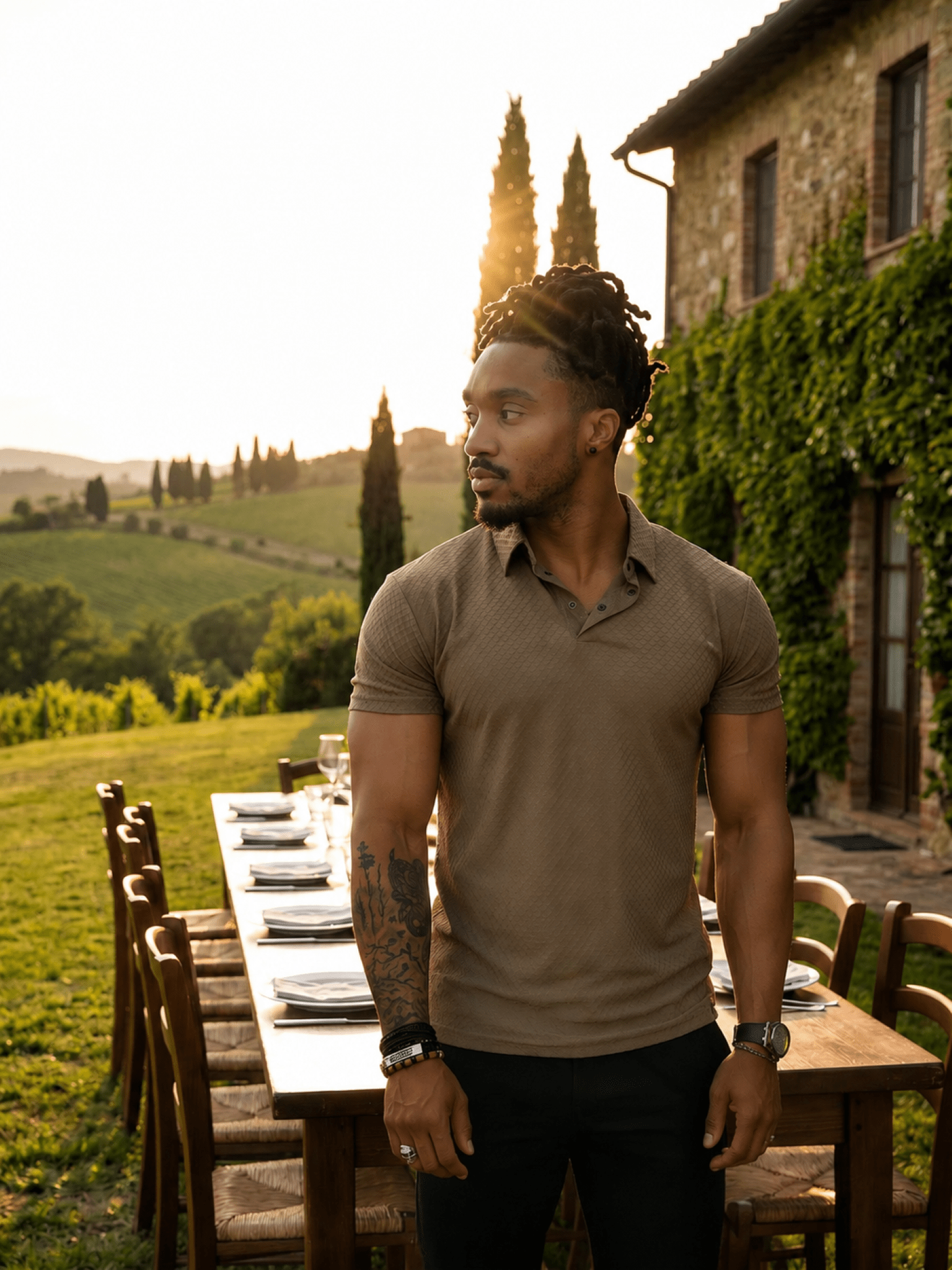 Athletic Pine Brown Polo