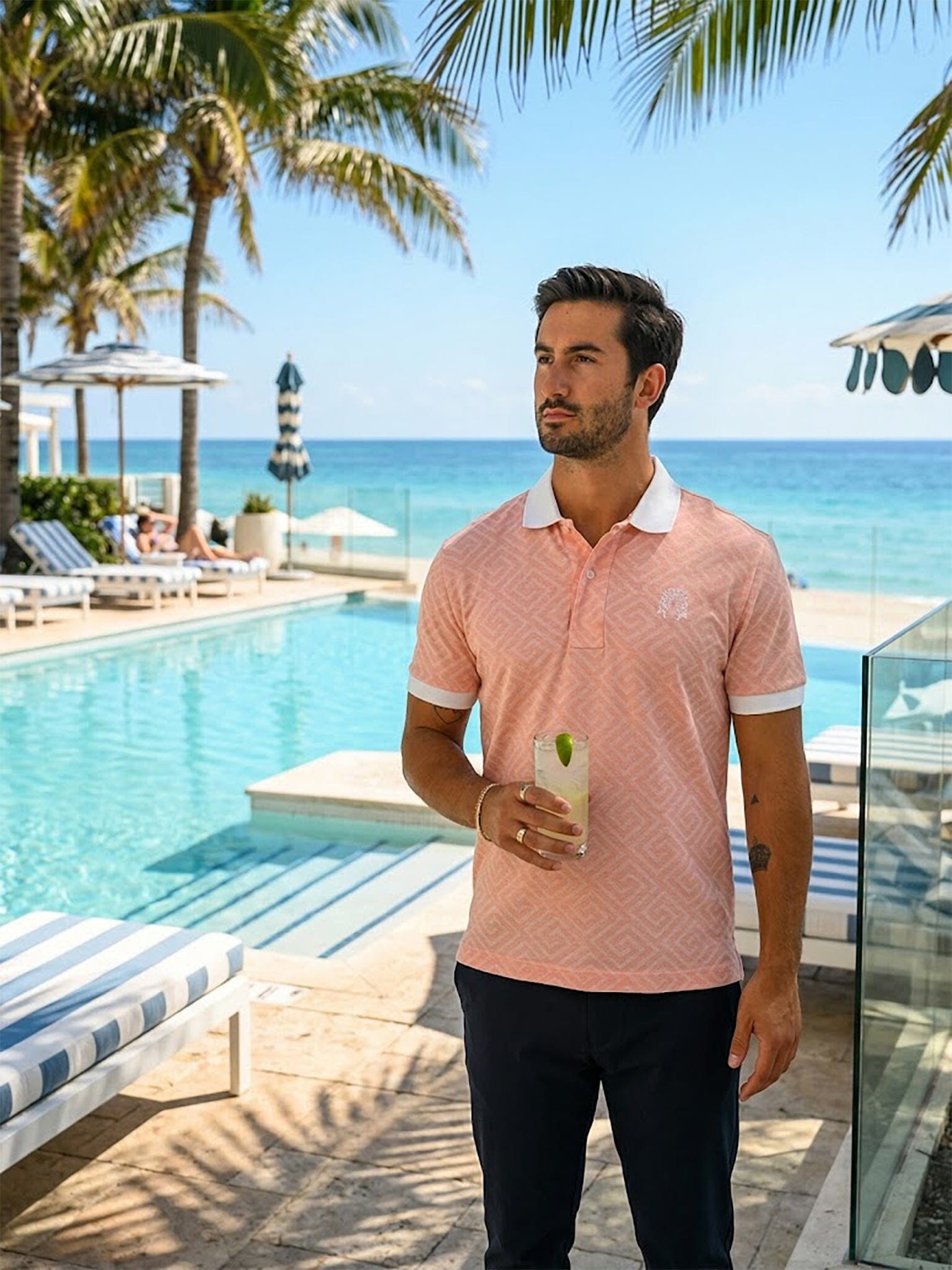 Mozart Diagonal Peach Polo
