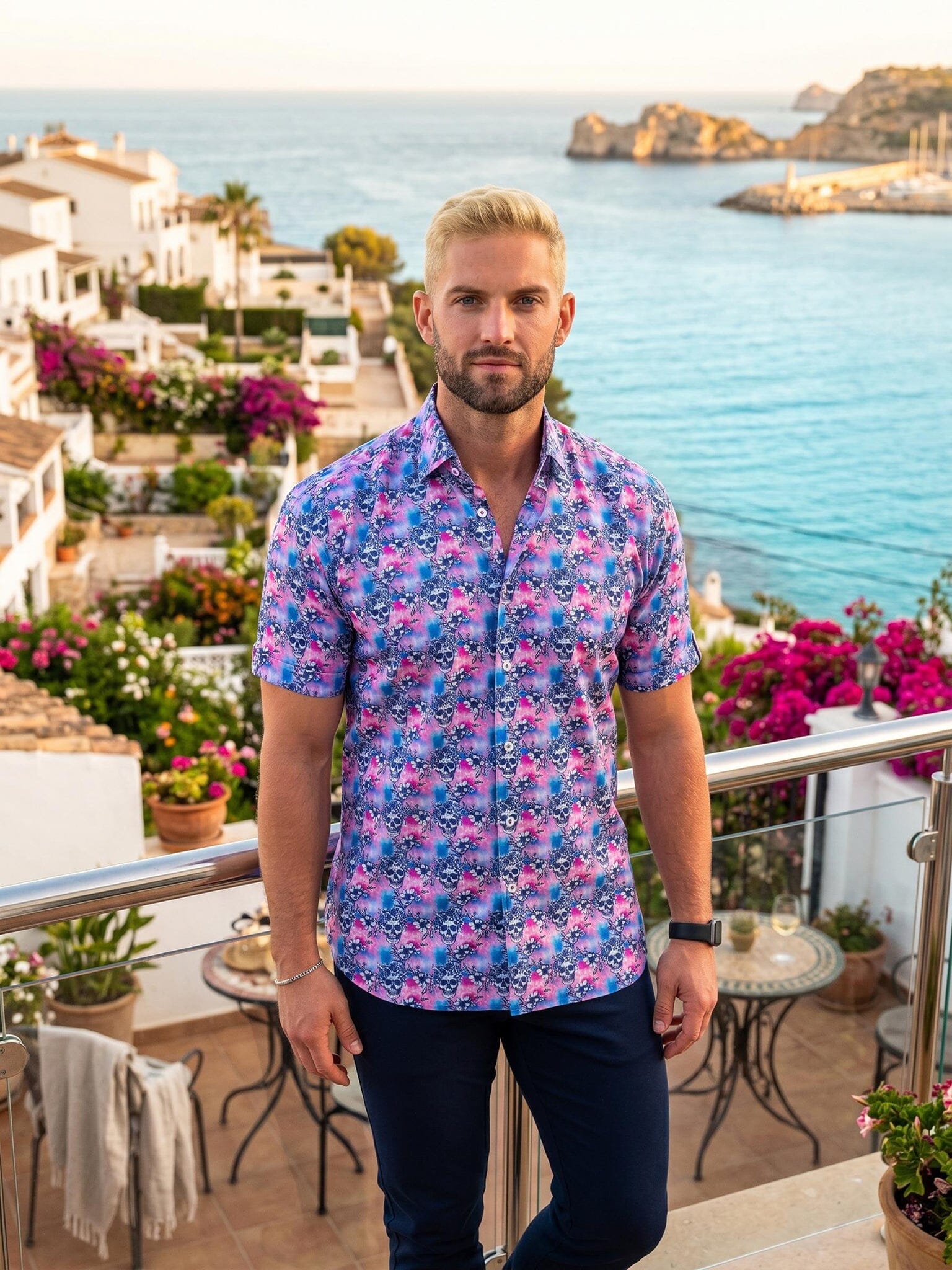 Galileo FlowerSkull Pink Shirt