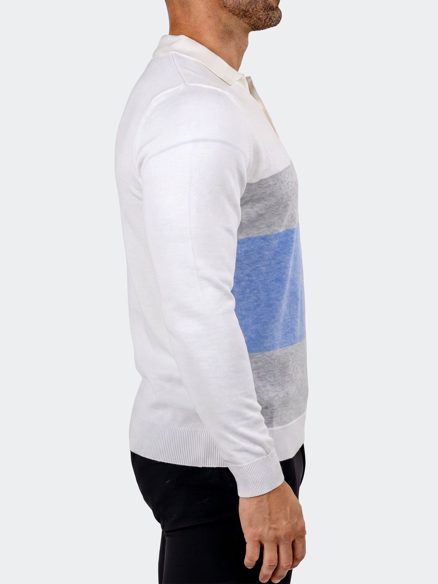 Sweater Knitted Quarter Zip White