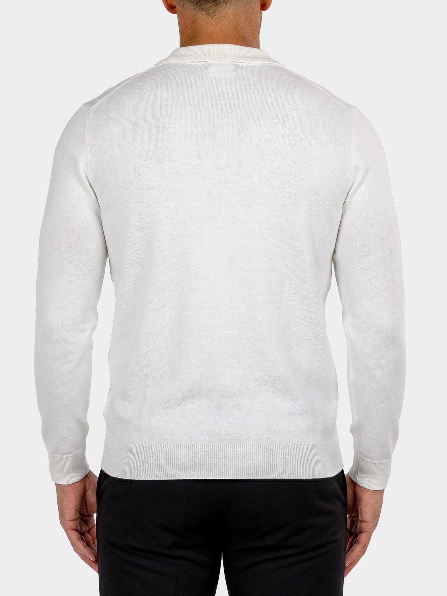 Sweater Knitted Quarter Zip White