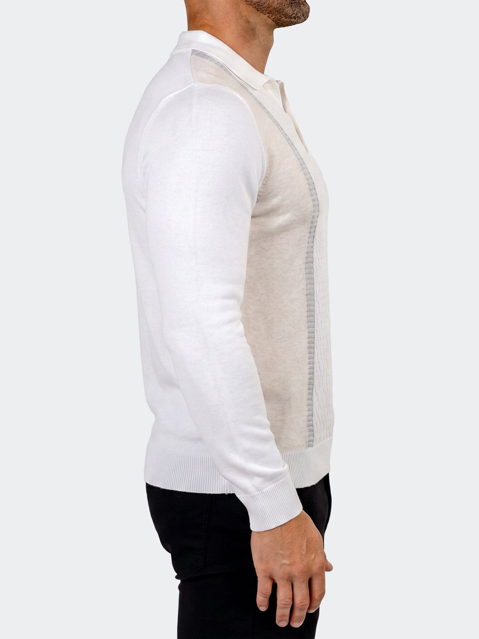 Sweater Knitted Quarter Zip Cream