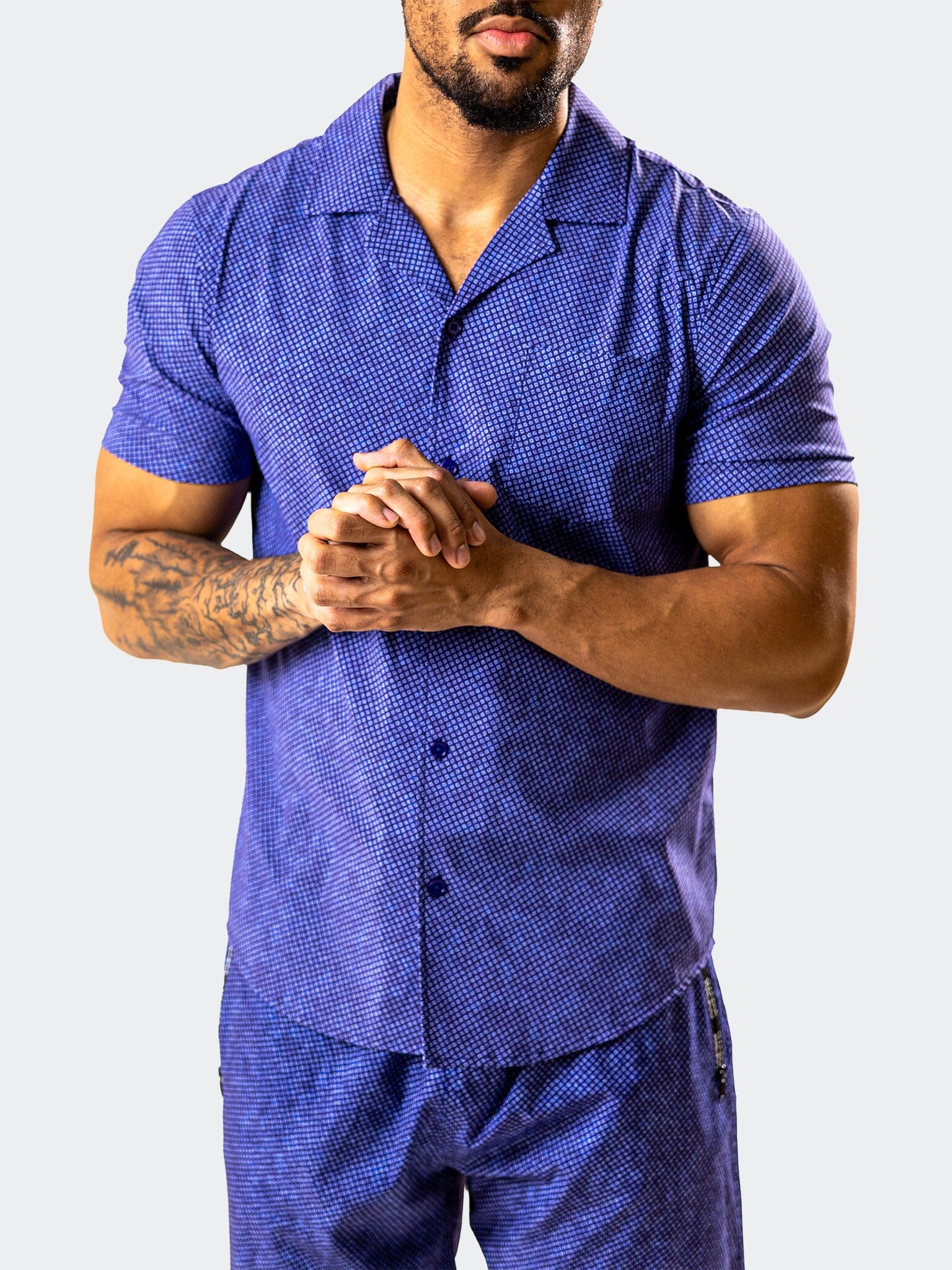Beach Squaredot Blue Shirt