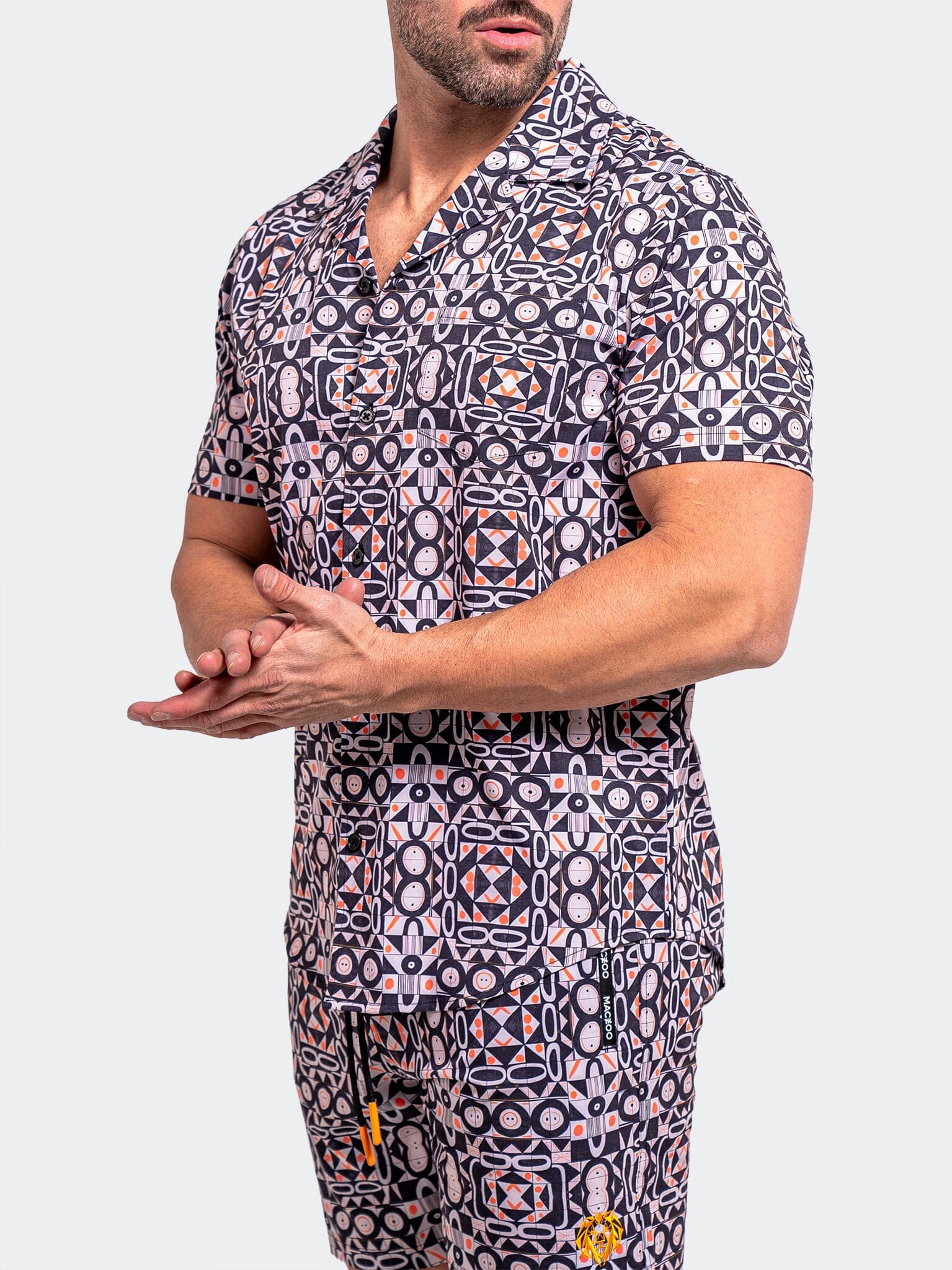 Beach Tiles Black Short Sleeve Shirt