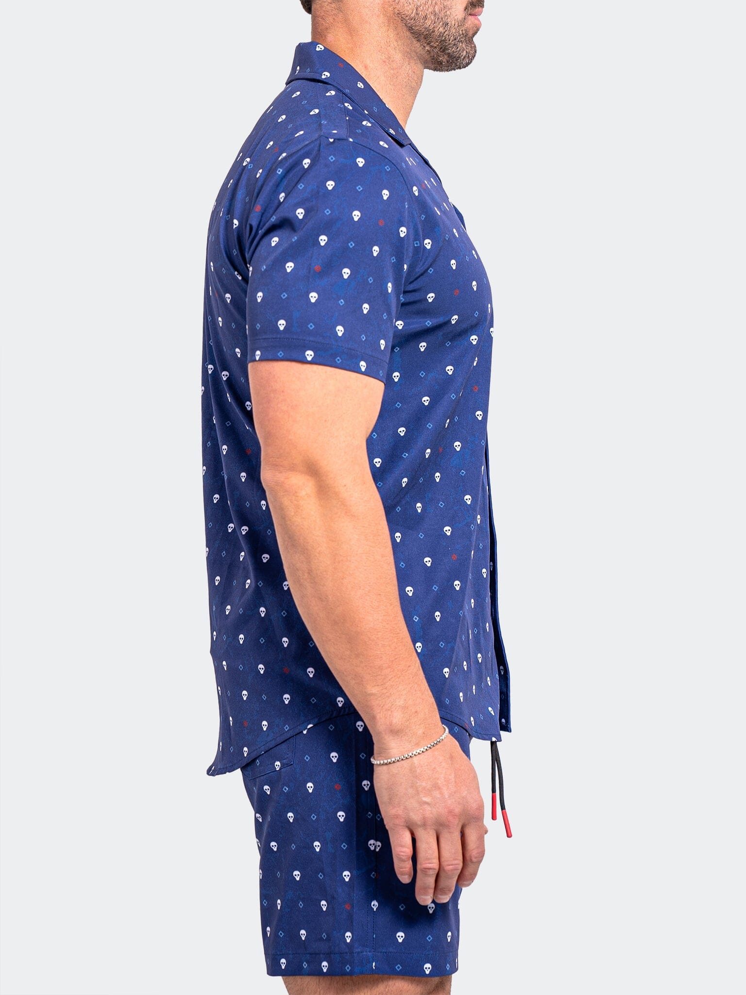 Beach Skull Blue Camp Shirt