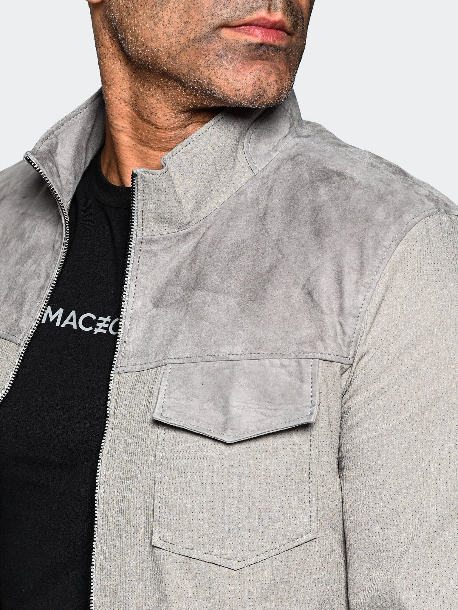 HalfCream Grey Bomber Jacket