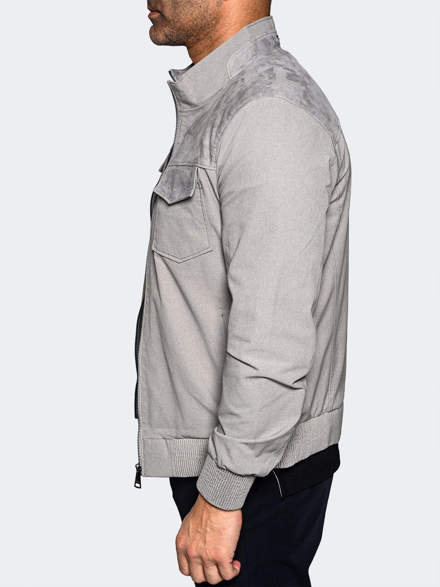 HalfCream Grey Bomber Jacket