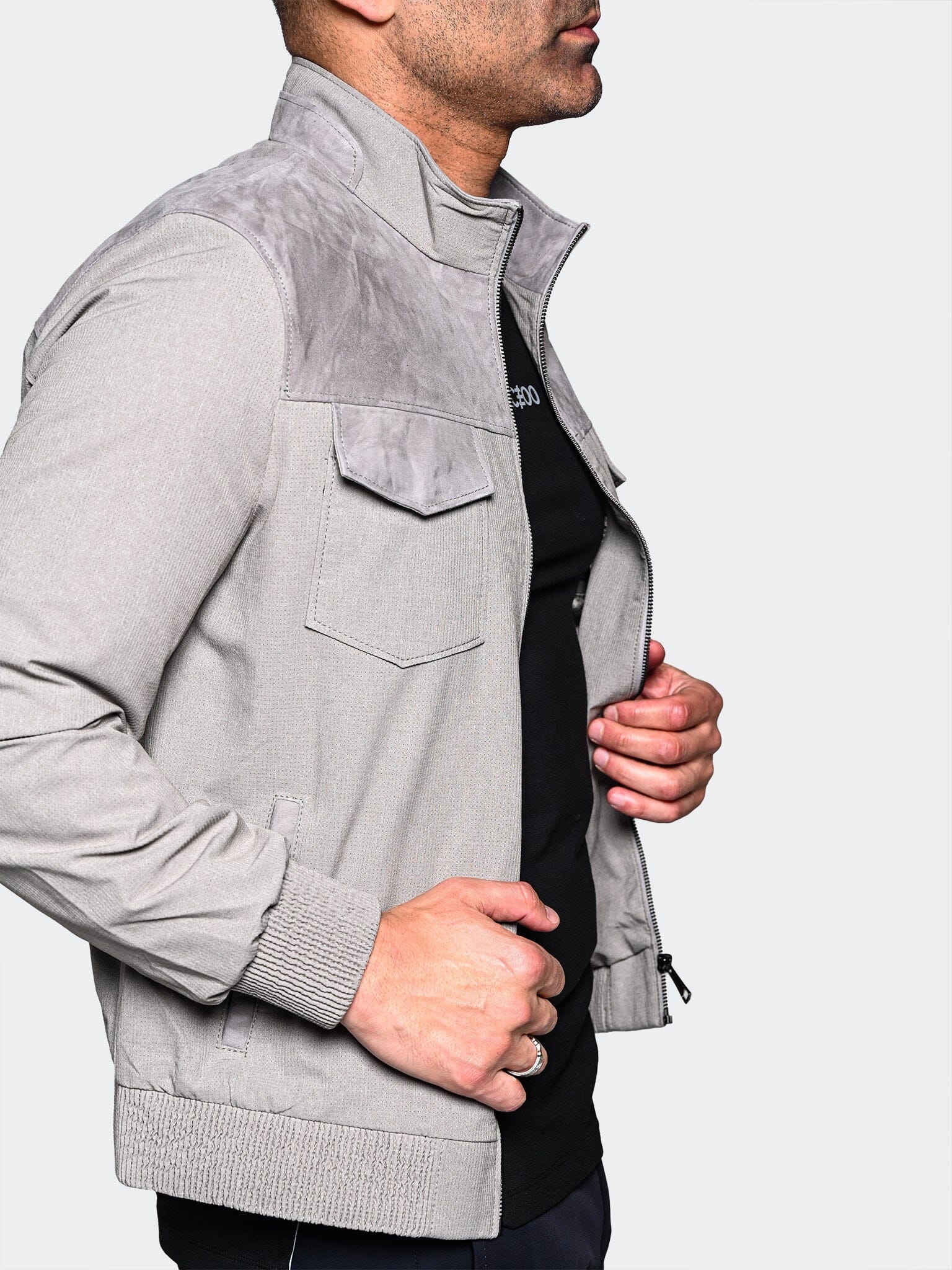 HalfCream Grey Bomber Jacket