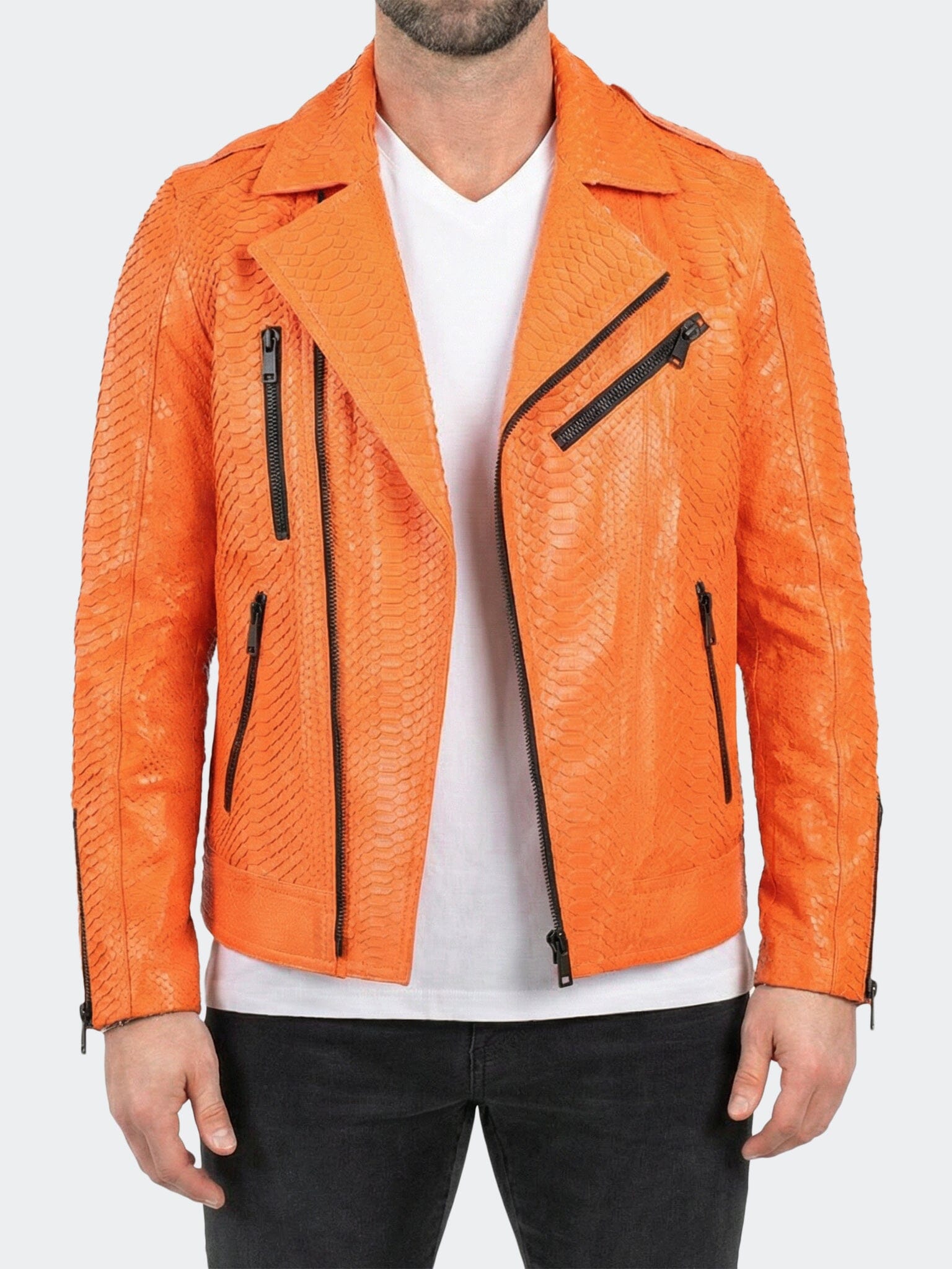 Leather PythonNeon Orange