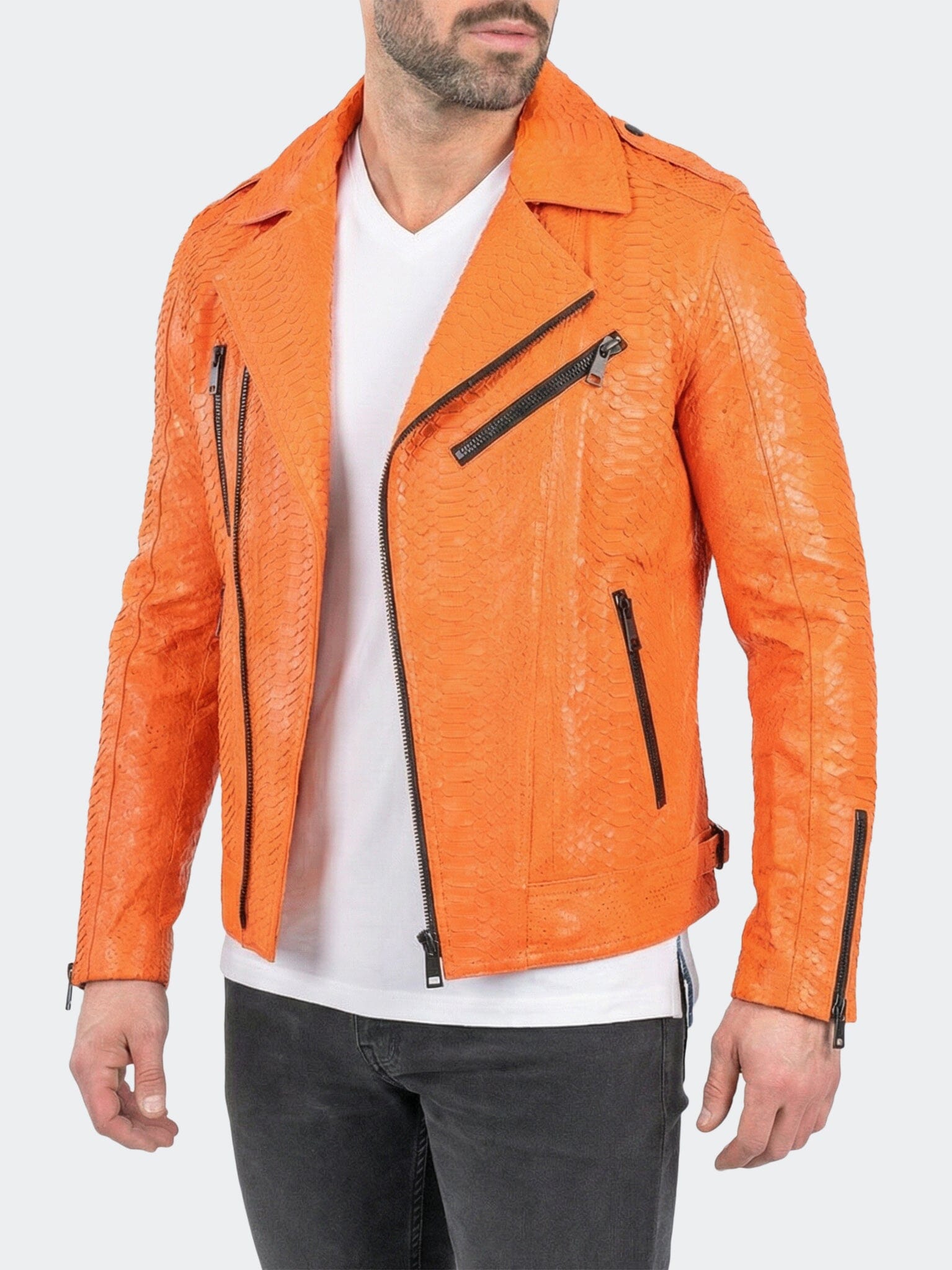 Leather PythonNeon Orange