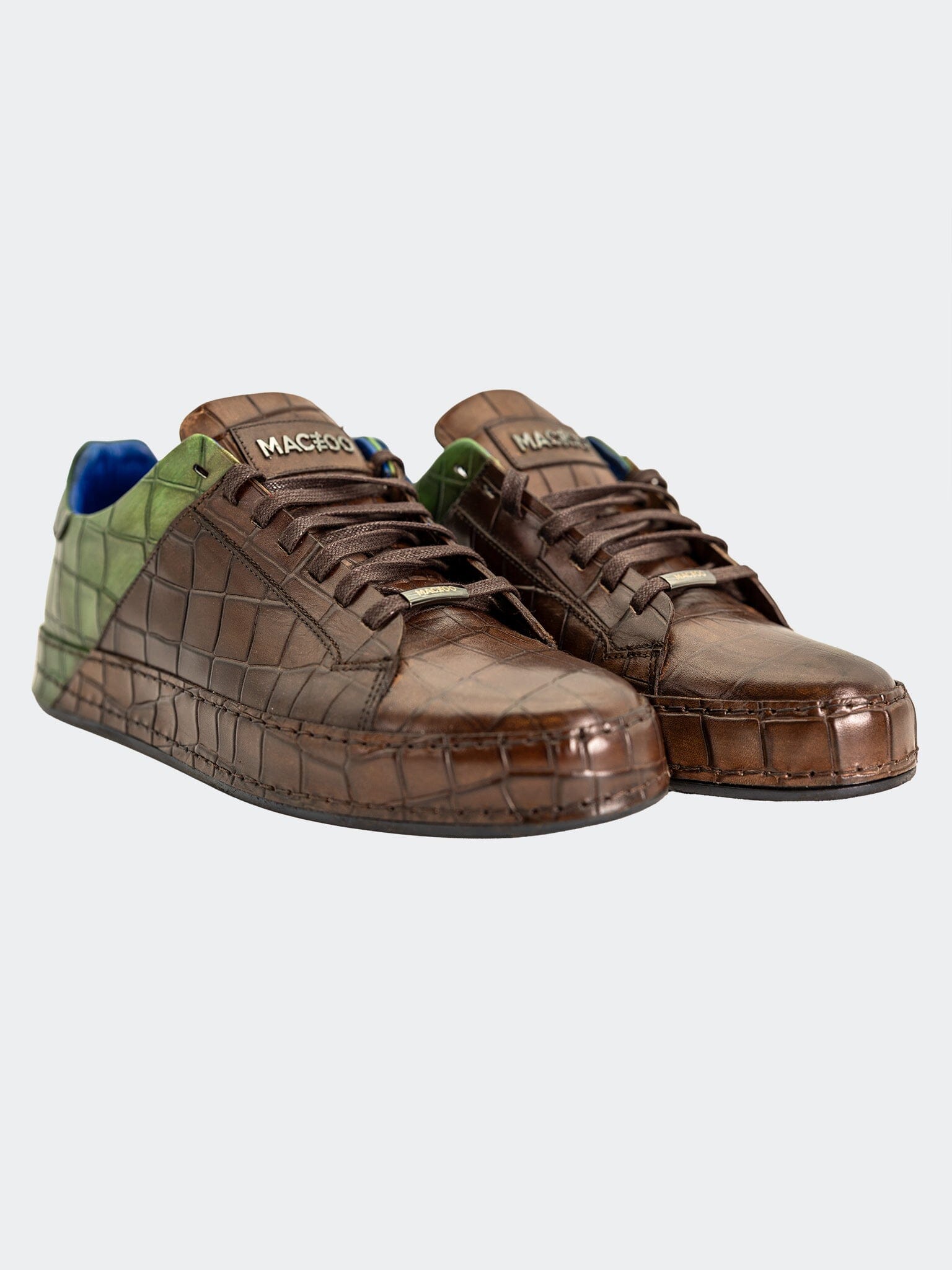 Brown Croc Heel Panel Sneaker