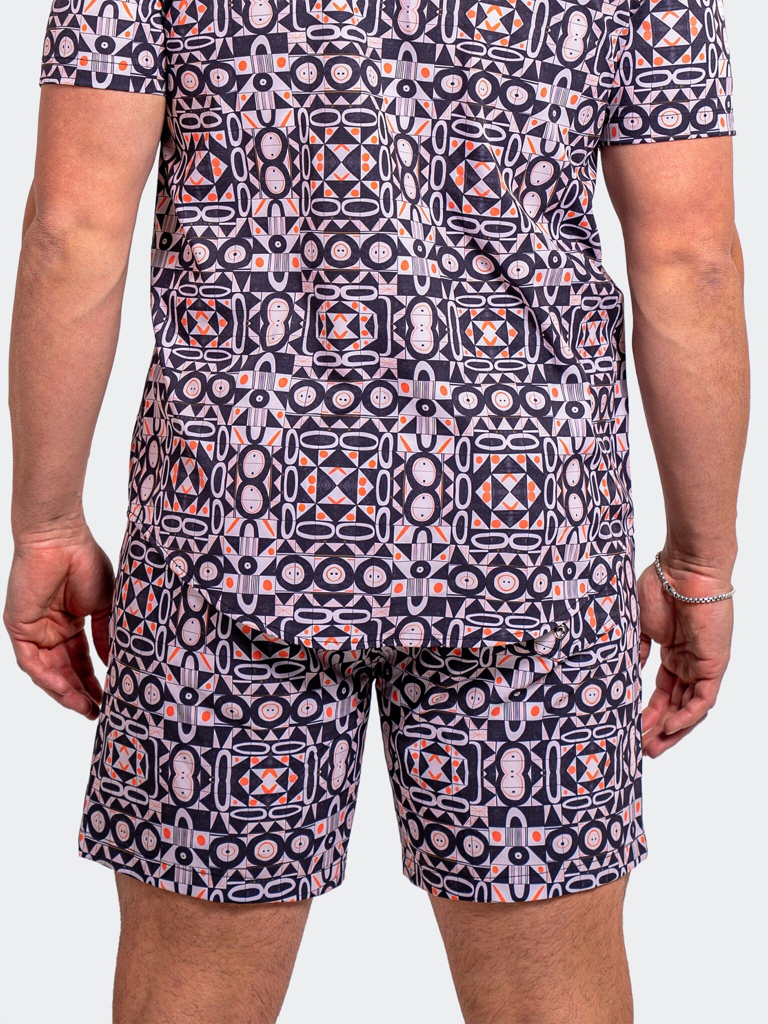 Lion Tiles Black Swim Shorts