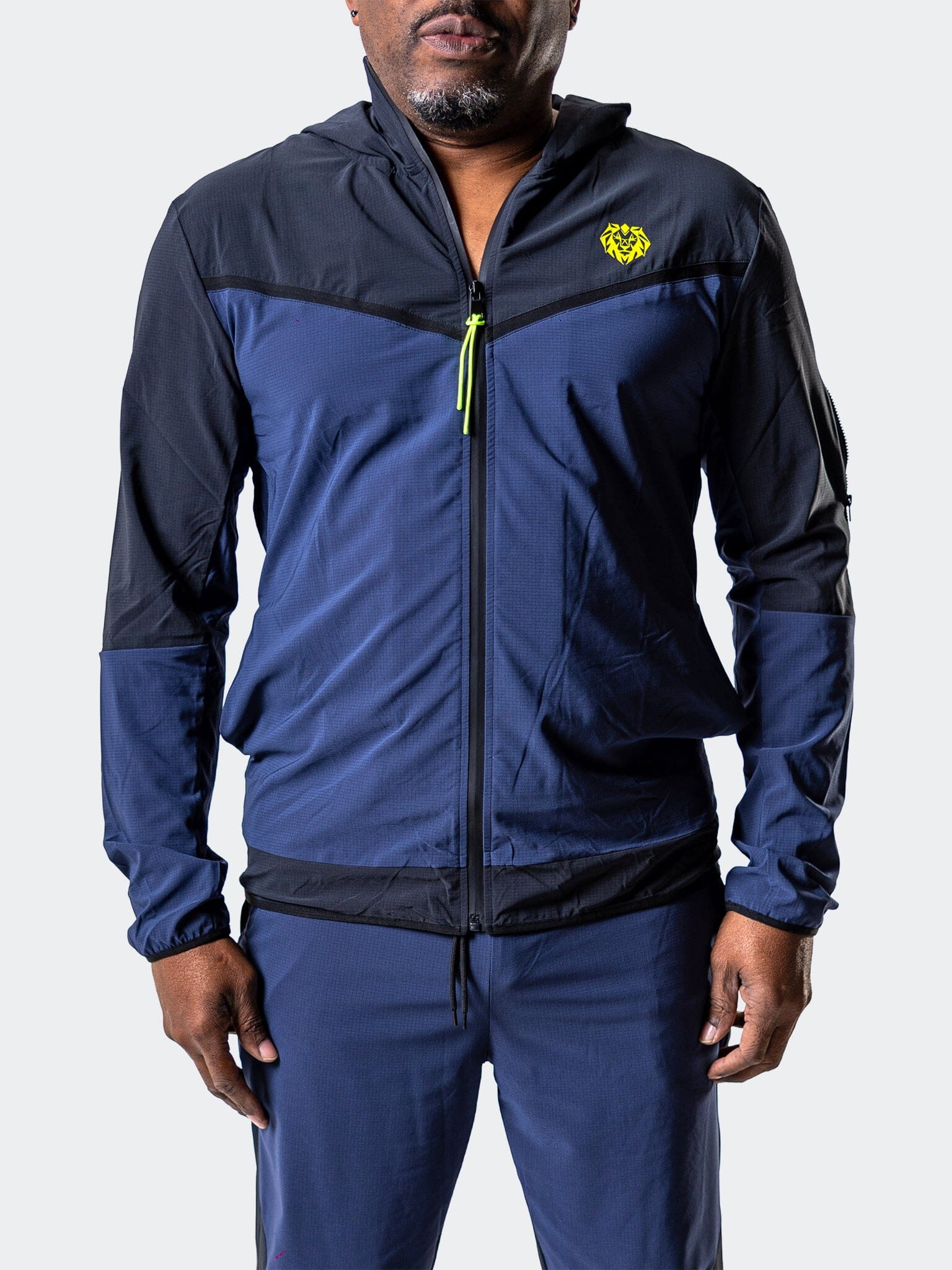 Athletic Black Navy Zip Hoodie
