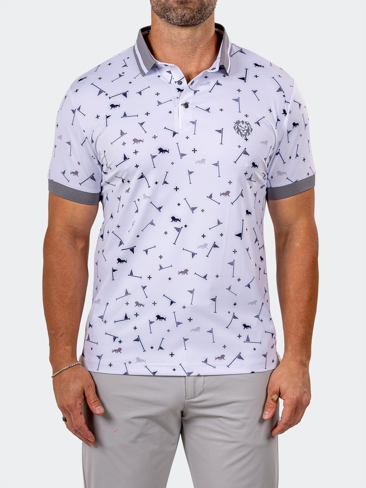 Ascension Print White Polo