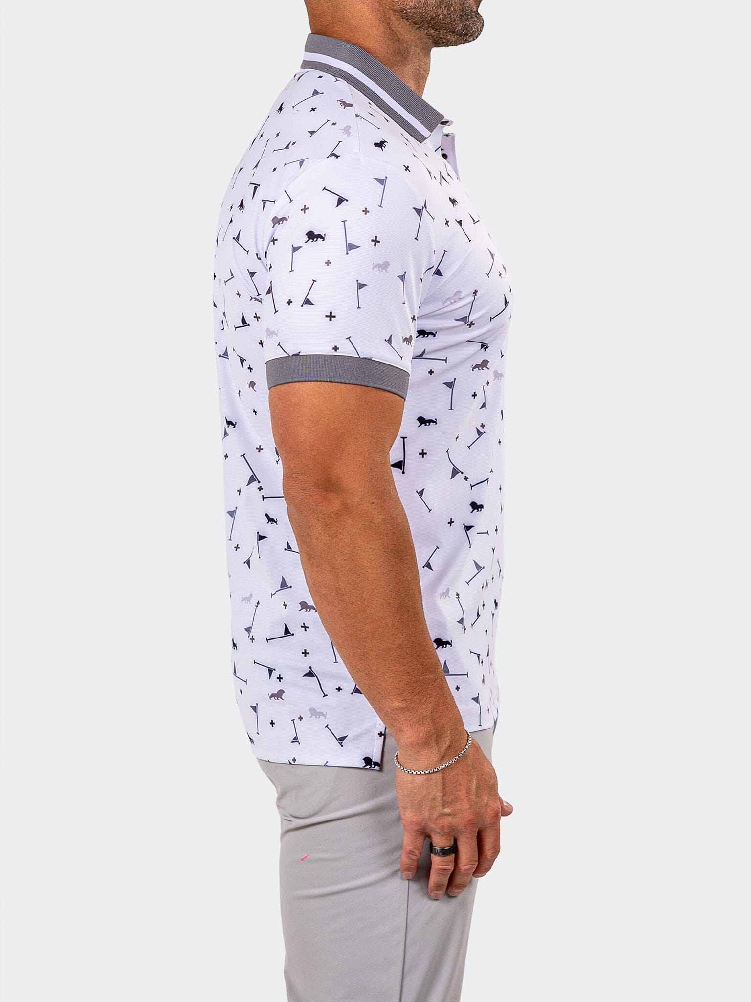 Ascension Print White Polo