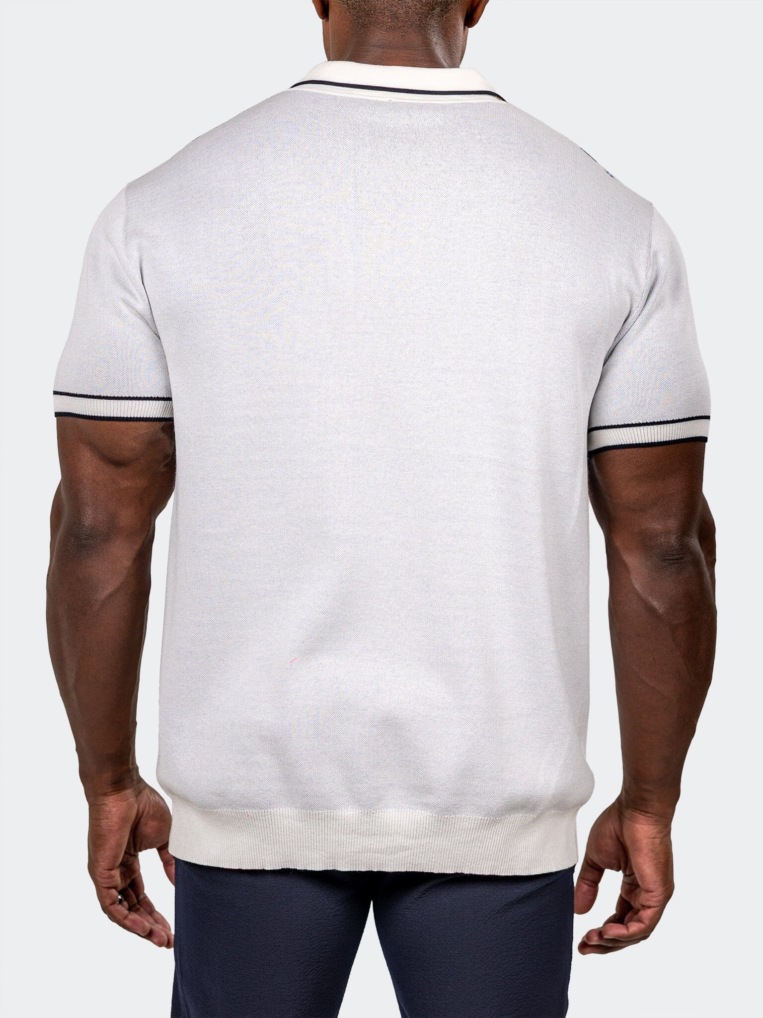 Knit Palm Lion White Polo