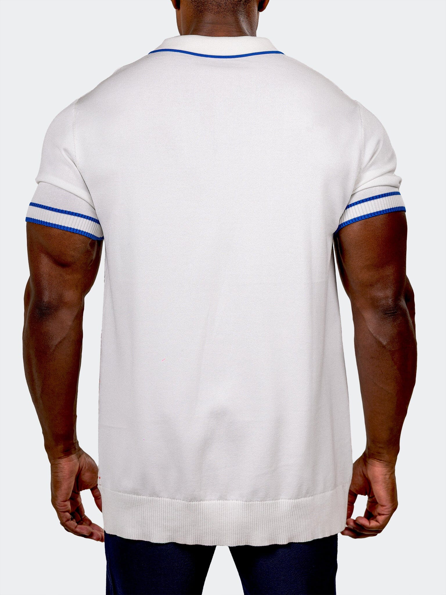 Cream Micro-Dot Knit Polo