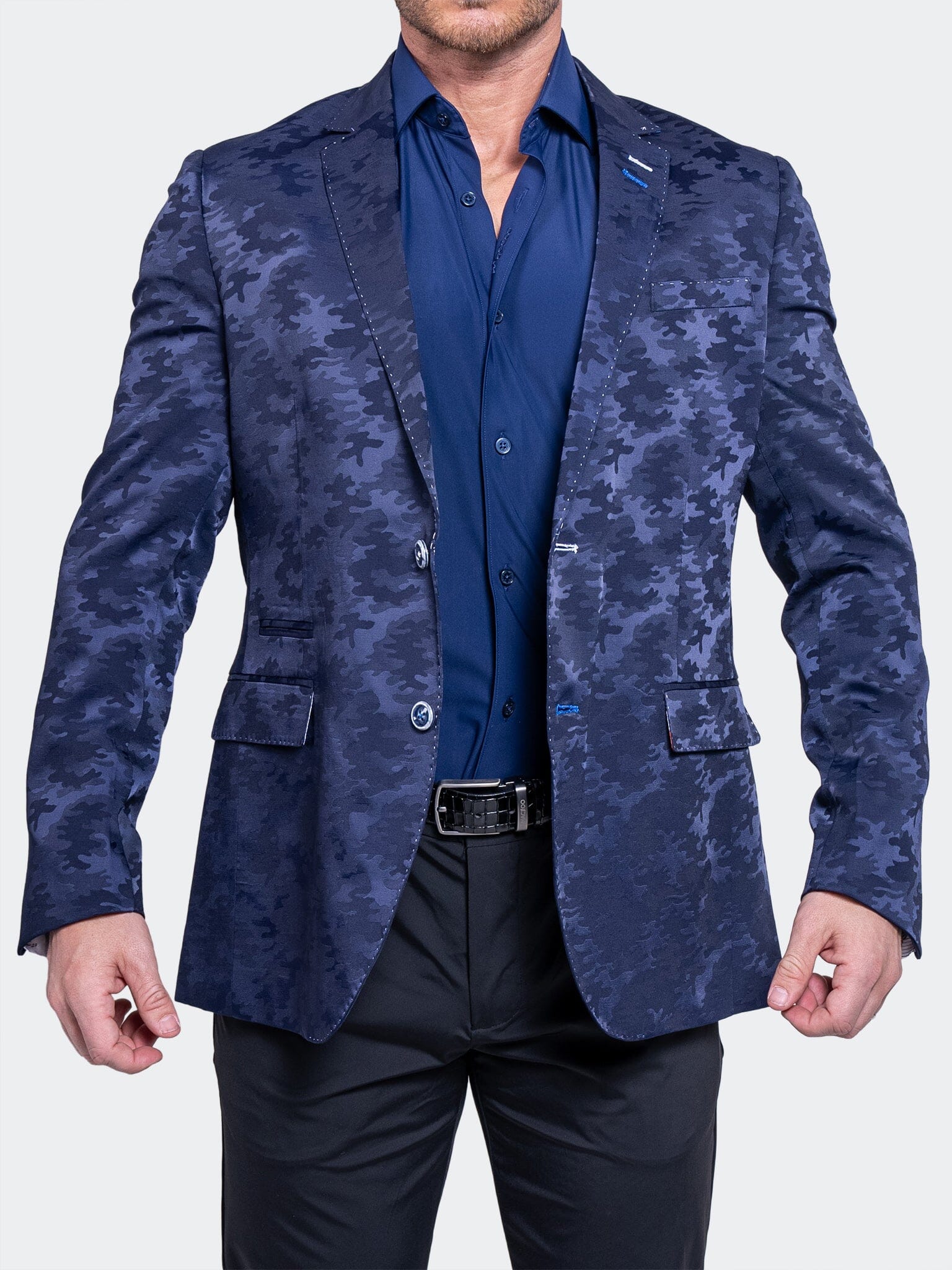 Socrate Ascension Camo Navy Blazer