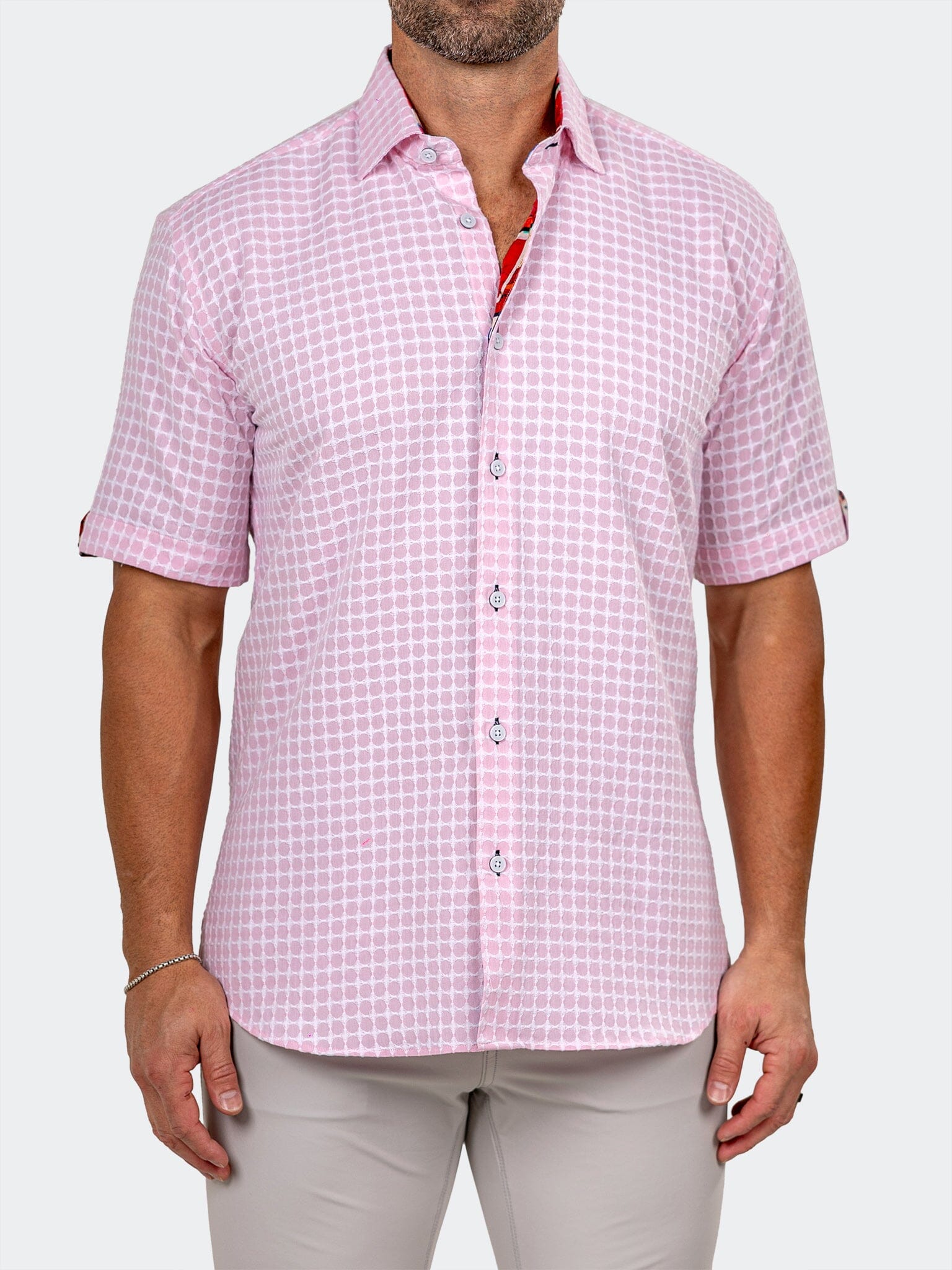 Galileo Marthyr Grid Pink Shirt