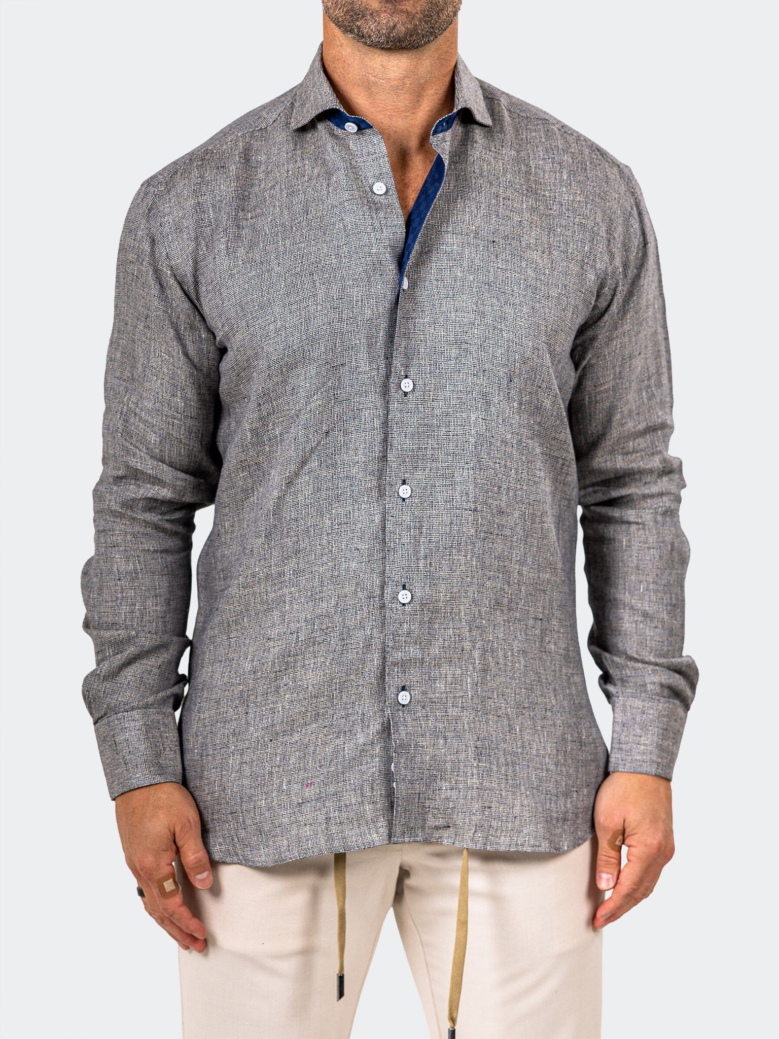 Eins Marthyr Grey Linen Shirt