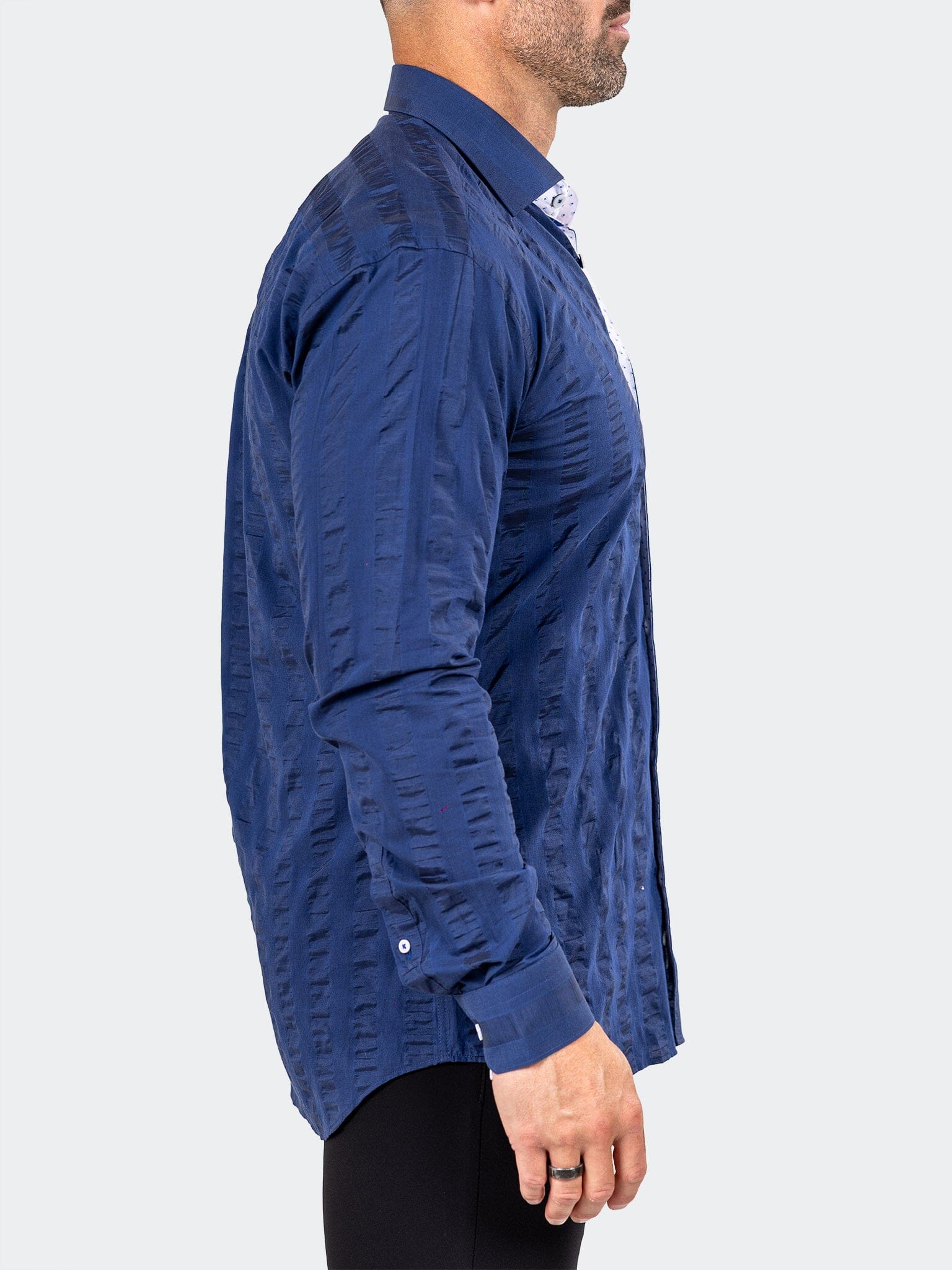 Fibonacci Marthyr Textured Blue Shirt