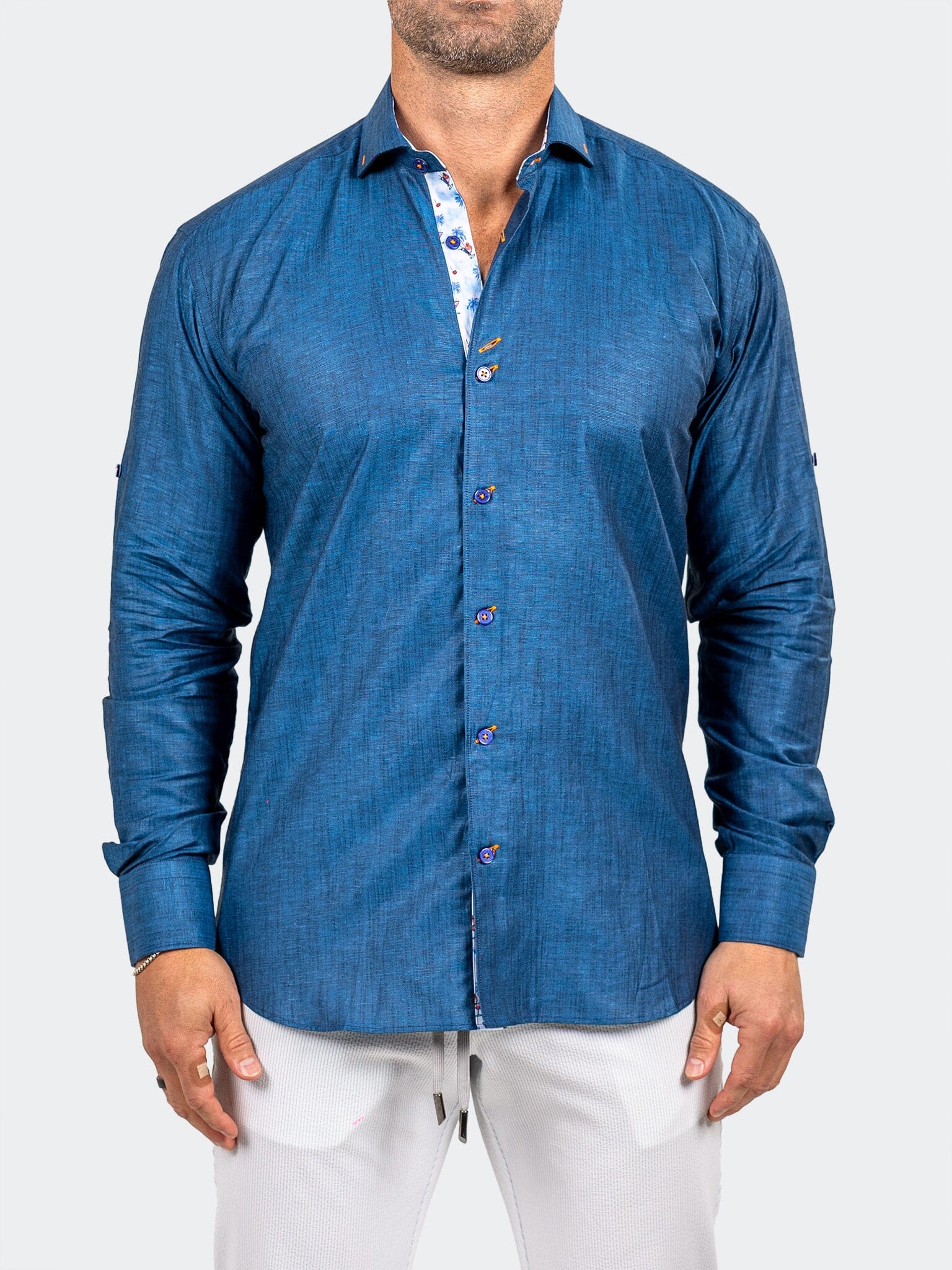 Eins Marthyr Blue Satin Shirt
