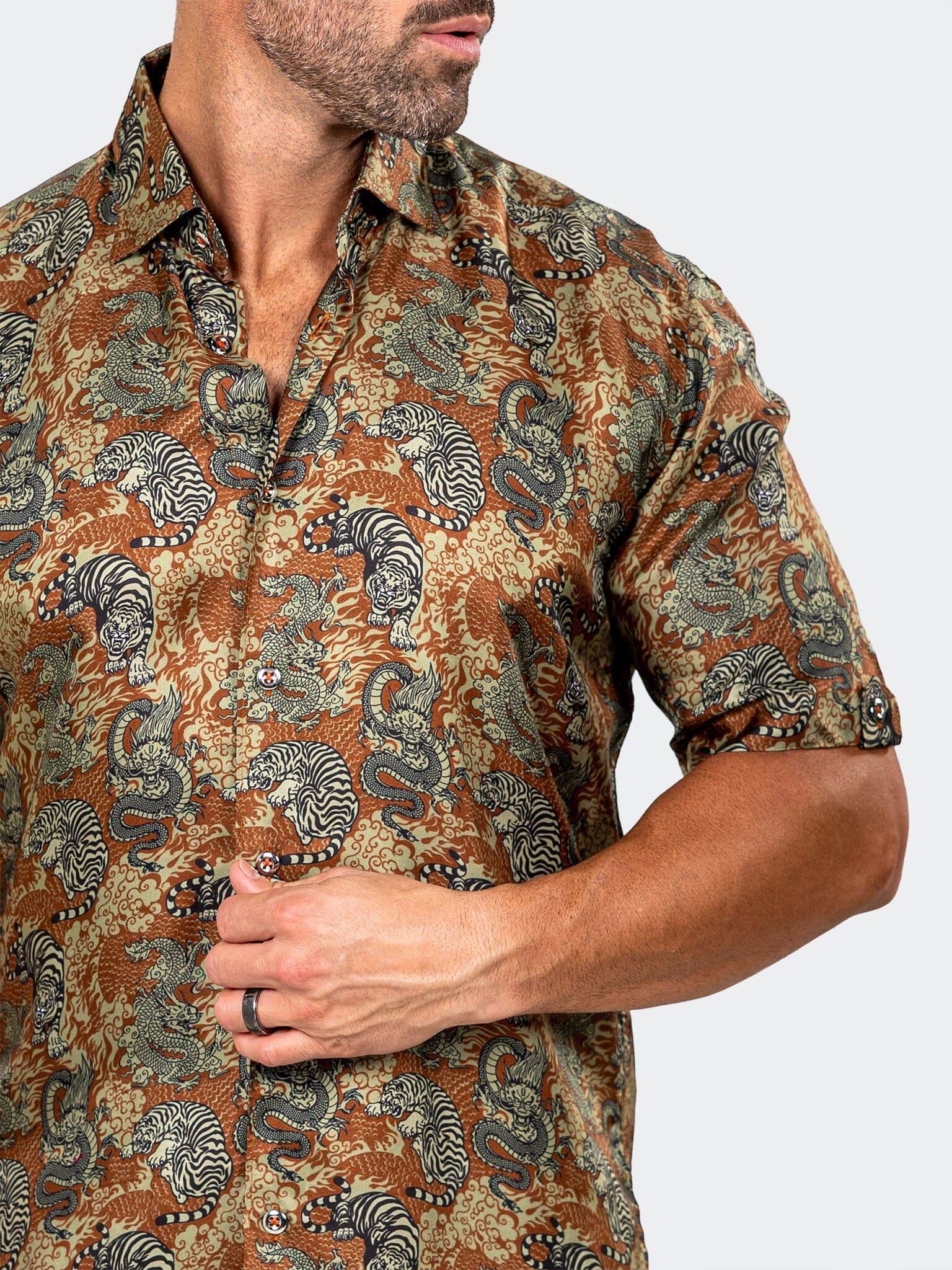 Galileo Marthyr Dragon Brown Shirt